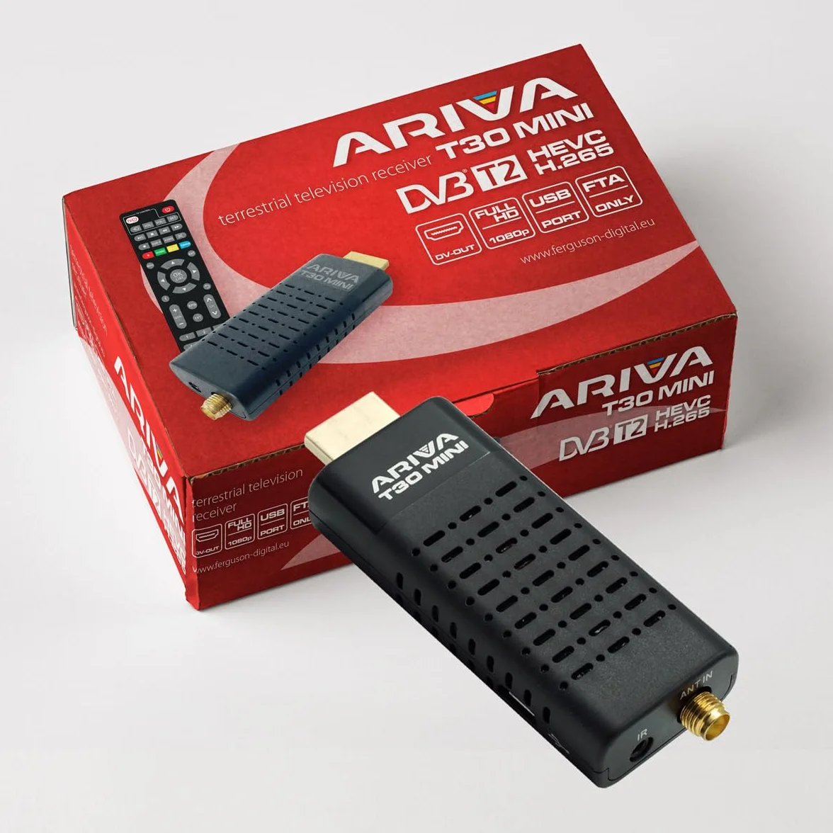 Ariva T30 MINI Dekoder telewizji naziemnej DVB-T2 H.265 HEVC Wi-Fi Teletext Timeshift