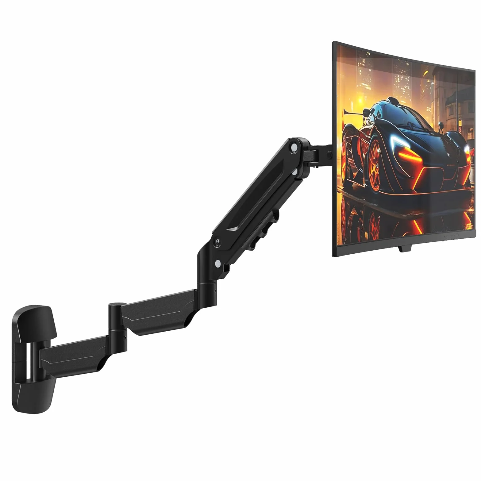 Uchwyt ścienny do monitora 17-32'' - bardzo długie pojedyncze ramię monitora montowane na ścianie, w pełni regulowany uchwyt ścienny Vesa, VESA 75x75/100x100, nośność do 9 kg, czarny