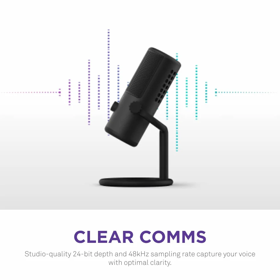 NZXT Capsule Mini USB Mikrofon - AP-WMMIC-B1- Wysoka rozdzielczość - Kardioidalna charakterystyka kierunkowa - do streamingu, tworzenia treści i podcastów - filtr pop - Regulowana podstawka - Czarny