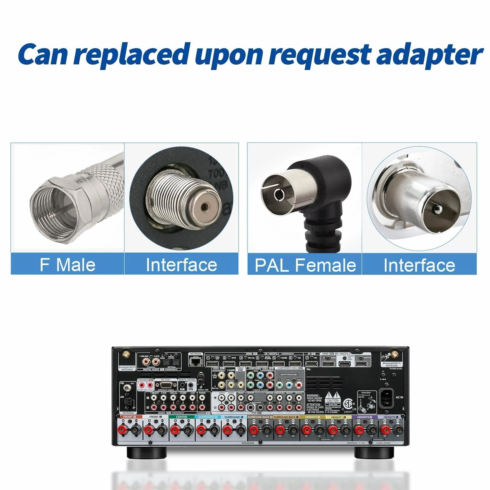 Bingfu Kabel Antena Radio FM Kanał HiFi Wewnątrz 75 ohm Koncentryczny Przewód Antena z Żeńskim TV i Męskim Adapter F Kompatybilny z Samsung Sony Yamaha Denon Panasonic Onkyo