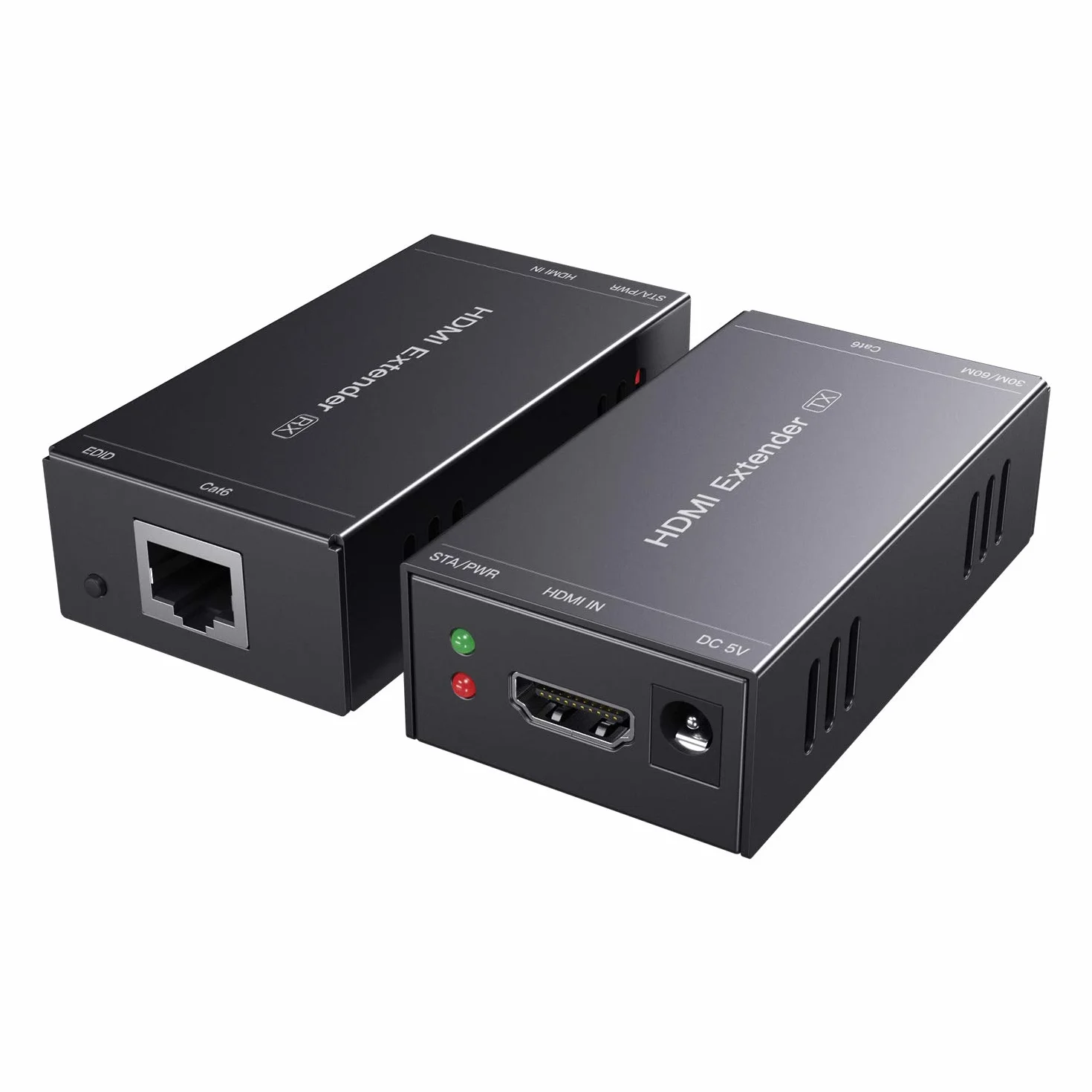 PWAYTEK Przedłużacz HDMI 1080p 60 Hz 3D Cat5e Cat6 Cat7 Full HD 50 m EDID POC nadajnik odbiornik