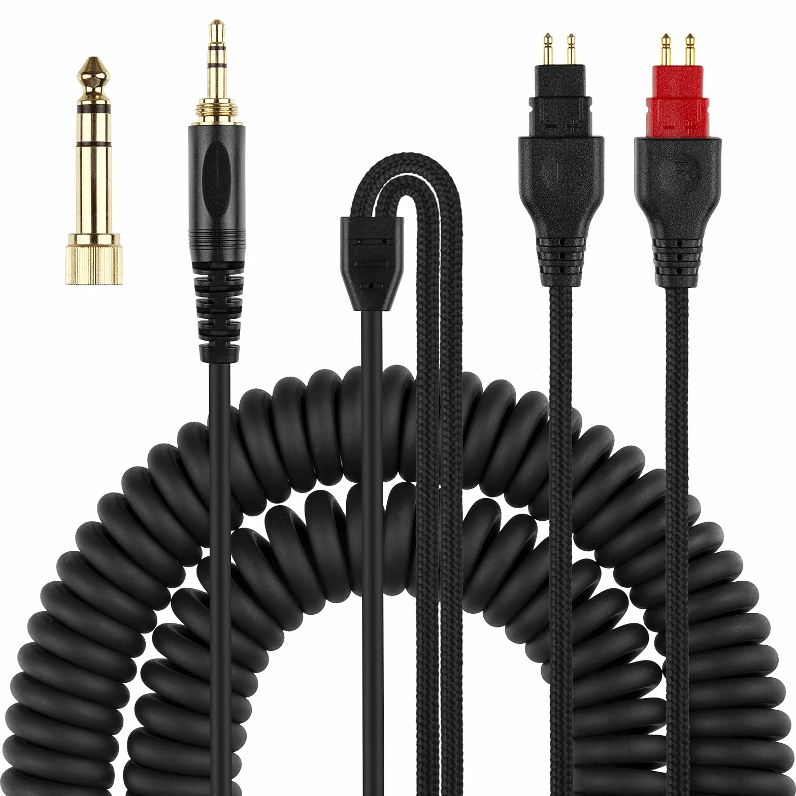 weishan Zwijany przewód słuchawkowy zamiennik do Sennheiser HD650, HD660 S, HD600, HD6XX, HD580, HD565, HD545, HD535, przewód audio 3,5 mm wtyczka 1/20.3 cm i adapter 6,35 mm 1/10.2 cm 5 m