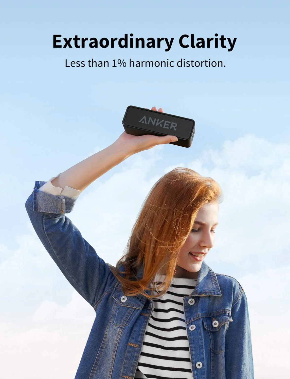 Ulepszony głośnik Bluetooth Soundcore firmy Anker, wodoodporność IPX5, dźwięk stereo, bateria wystarczająca na 24 godziny, kompaktowy głośnik bezprzewodowy do iPhone'a, Samsunga i innych urządzeń