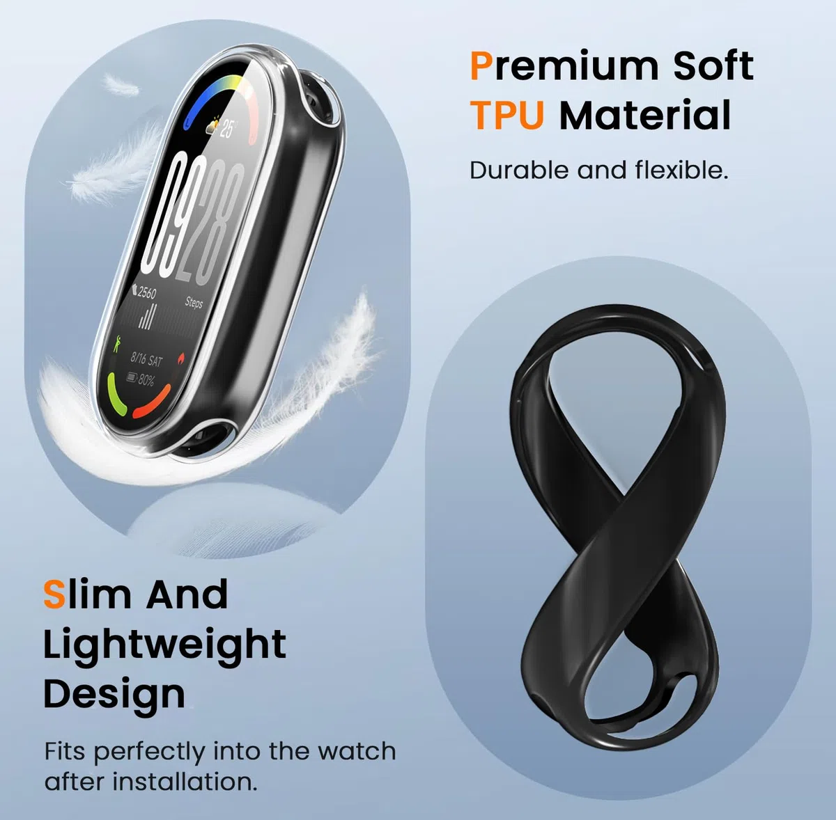 ivoler 3 sztuki etui z osłoną ekranu do Xiaomi Smart Band 10, pełne etui ochronne z miękkiego TPU cienkie, odporne na wstrząsy odporne na zarysowania (przezroczyste czarne i niebieskie)
