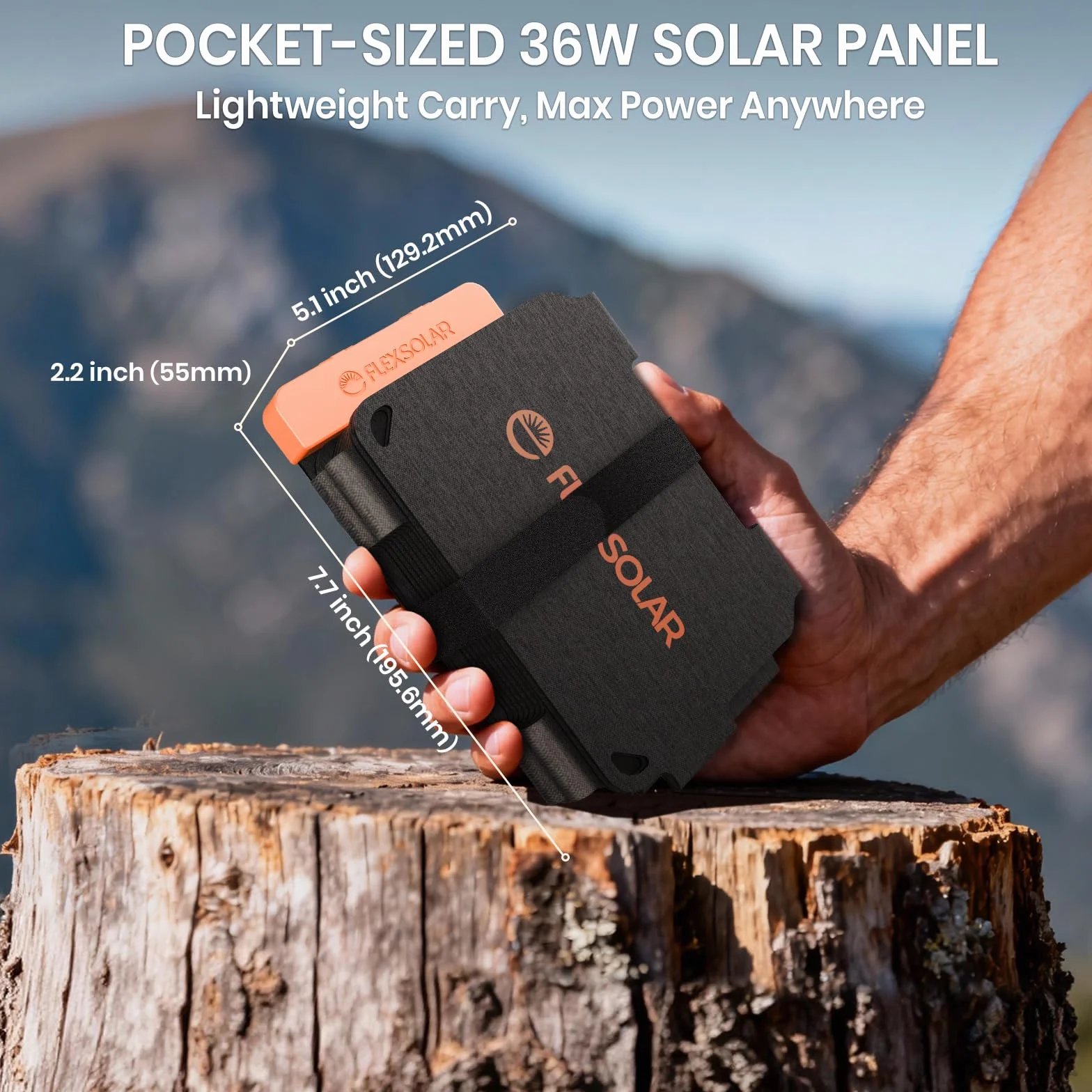 Flexsolar Mini składana ładowarka solarna 36 W, wodoszczelny, panel słoneczny z filmu E, USB-A/USB-C/DC
