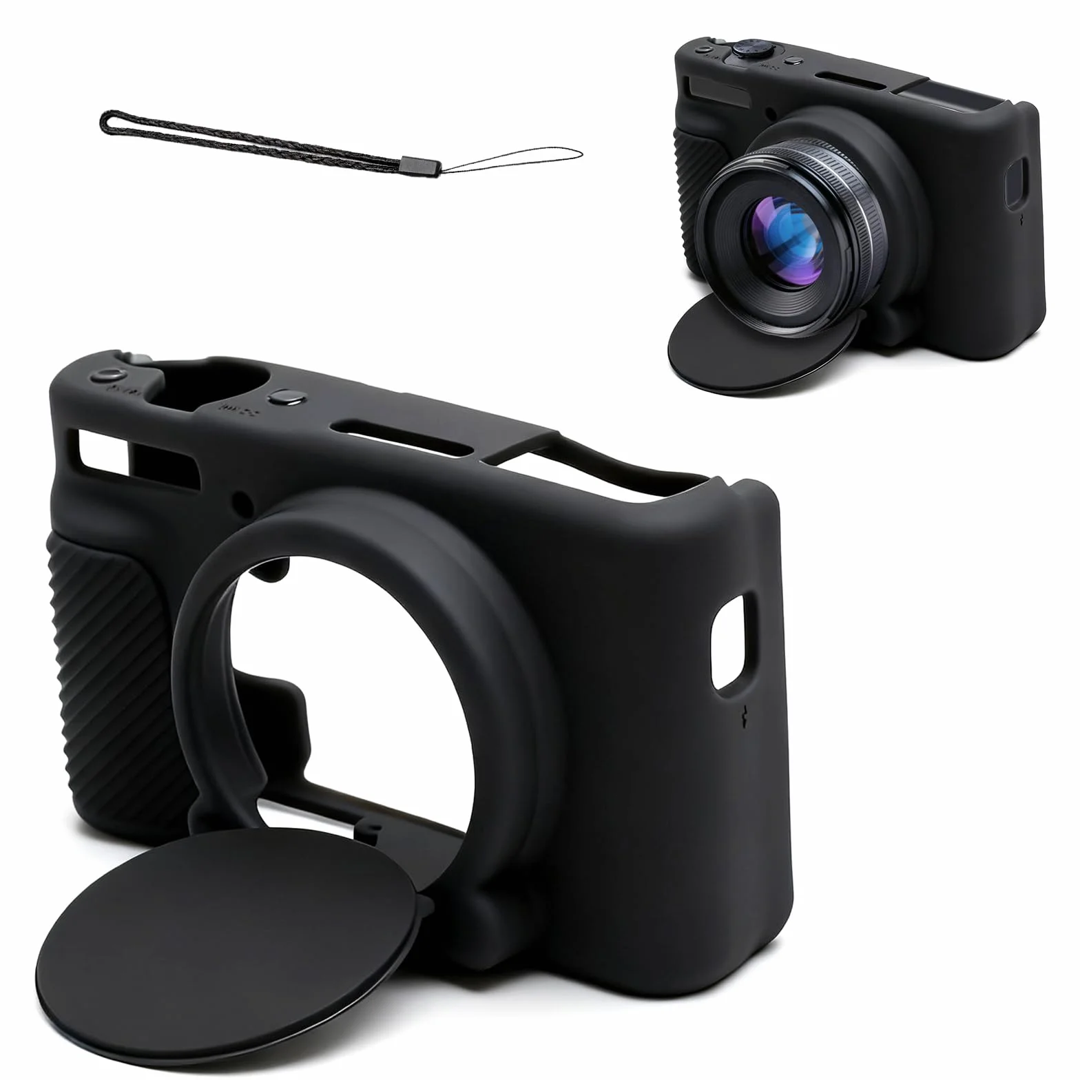 Etui na Aparat Canon PowerShot SX740 SX730 HS - Smukłe, Odporne na Zarysowania Silikonowe Etui Ochronne, Miękkie Pokrowiec Kompatybilny z Canon SX730 SX740 (Czarny)