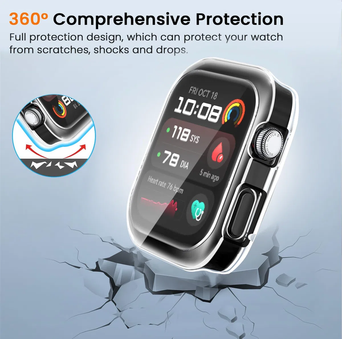ivoler 3 sztuki etui z osłoną ekranu do Huawei Watch D2 (2024), pełne etui ochronne z miękkiego TPU cienkie, odporne na wstrząsy etui odporne na zarysowania (2 przezroczyste 1 czarne)