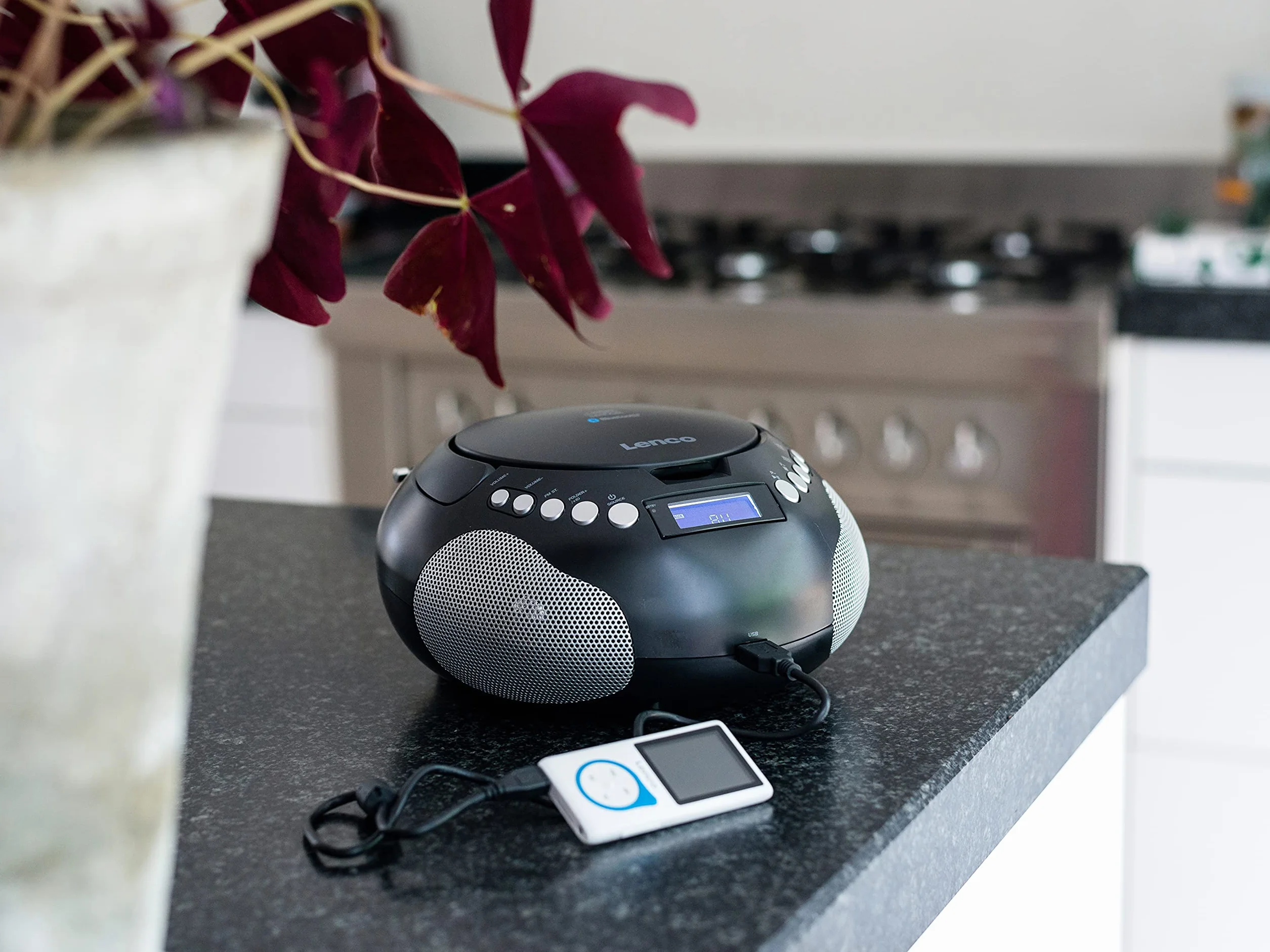 Lenco SCD-331 Przenośne Radio CD Bluetooth USB Czarny