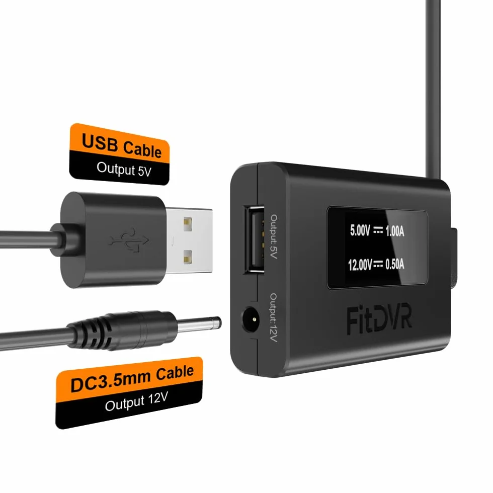 Dash Cam Adapter Zasilania 3-Pin BMW MINI Wyświetlacz LED USB 5V 12V Czujnik Deszczu