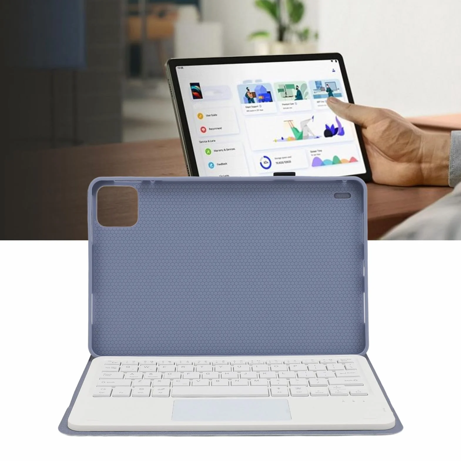 Etui na klawiaturę do Bezprzewodowa Klawiatura Bluetooth z osłoną ochronną dla Mi Pad 6 6 Pro, Przenośna Podstawka ze Skóry PU z wyjmowaną magnetyczną klawiaturą