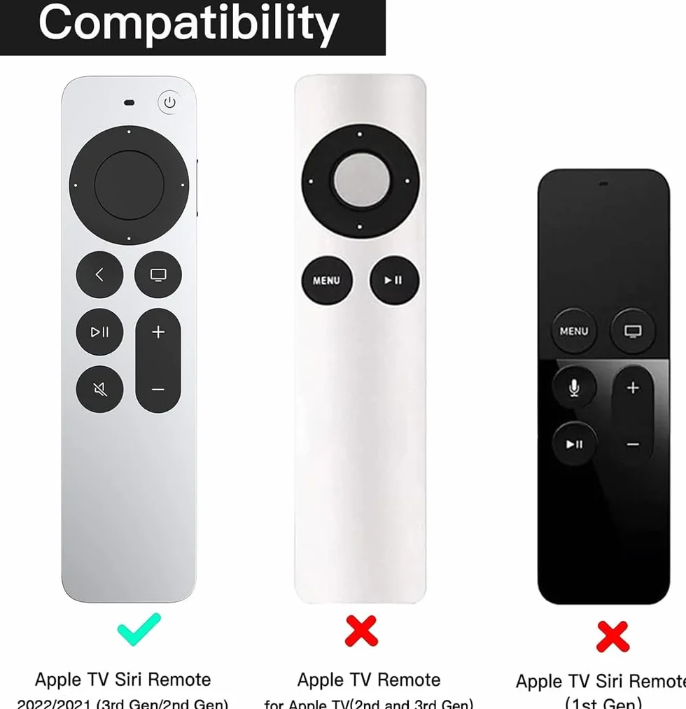 Etui na pilota Apple TV 4K Siri Remote 3rd Gen (2022) / 2nd Gen (2021) - Silikonowe etui na akcesoria TV (Biały poświata)