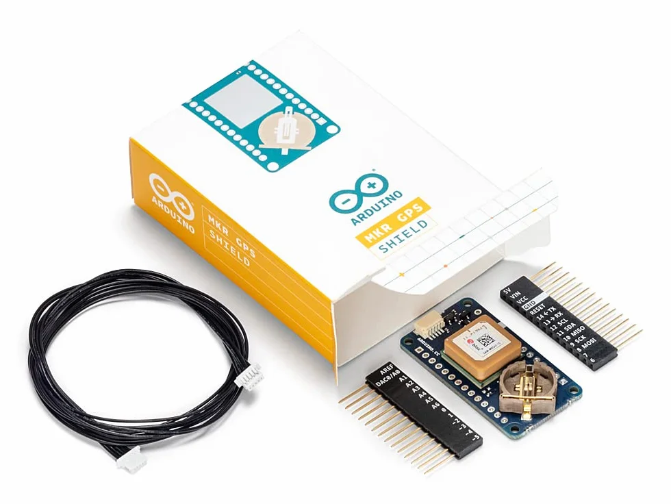 MKR GPS Shield [ASX00017] — moduł GNSS o wysokiej wydajności dla płytek Arduino MKR, wyposażony w u-blox SAM-M8Q, obsługę wielu konstelacji (GPS, GLONASS, Galileo) i funkcję Plug 'n' Play