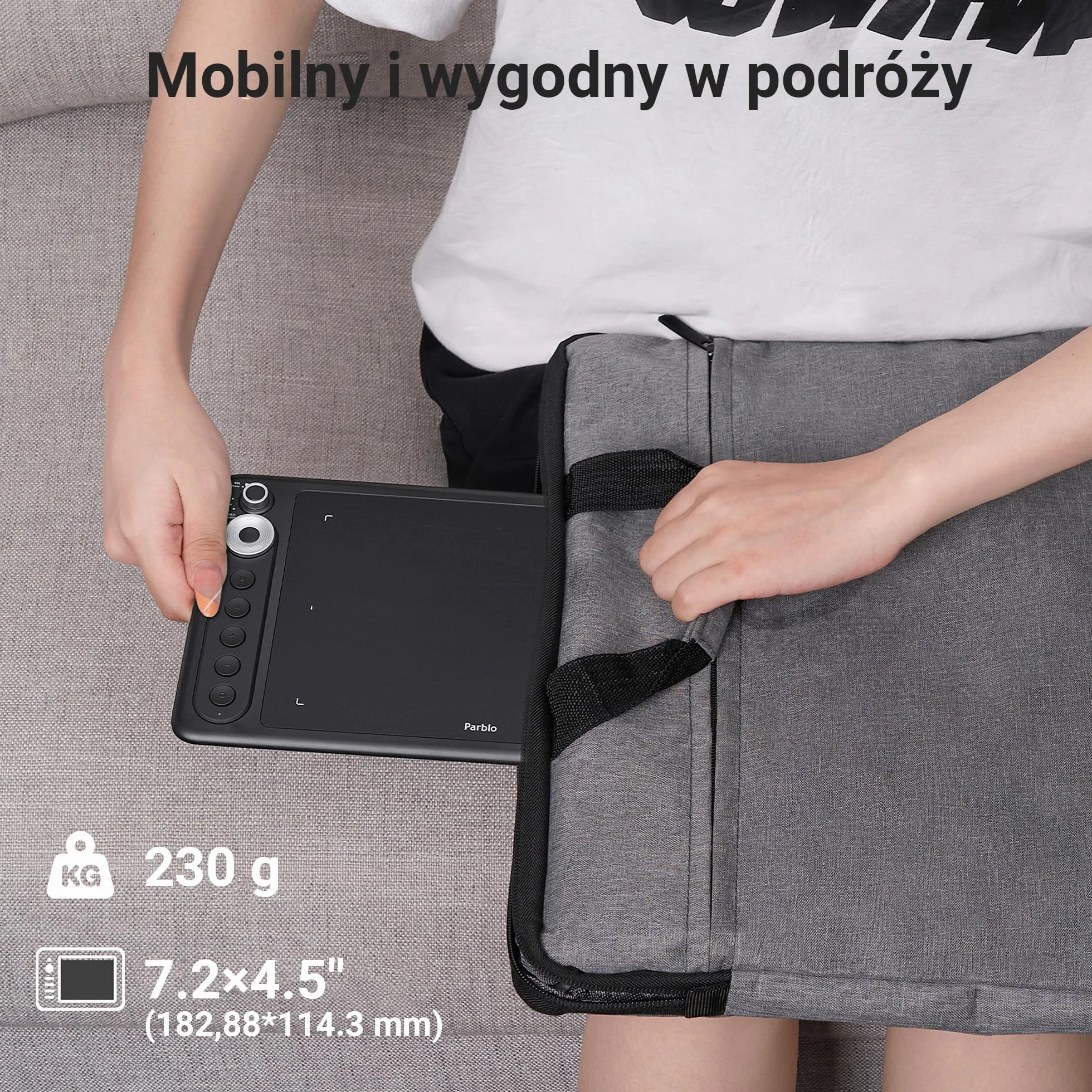 Parblo Intangbo X7 Czarny Tablet Graficzny 7,2 x 4,5 Cale 8192 Poziomy Nacisku USB-C