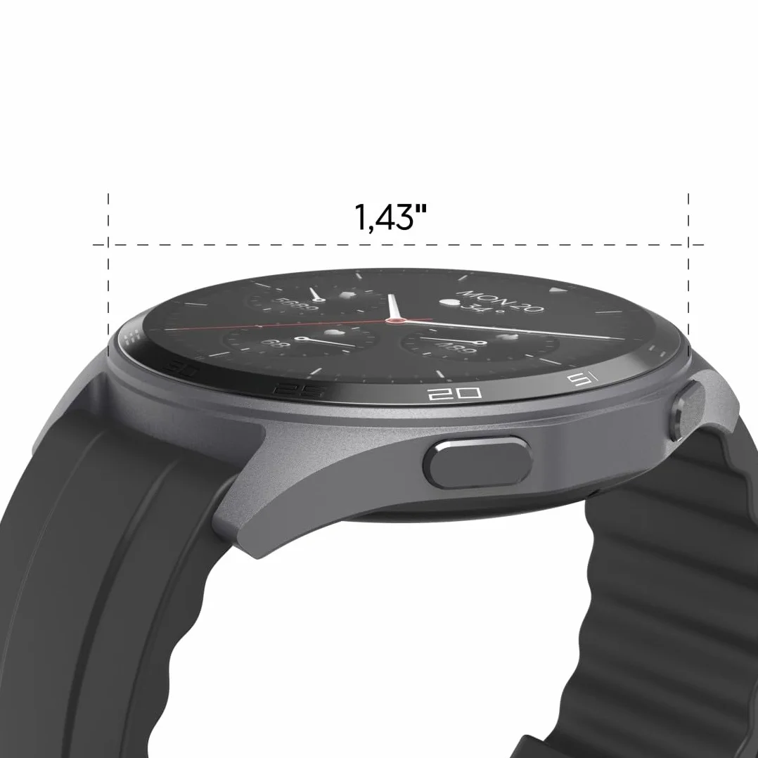 Hama Smartwatch 7010 1,43" AMOLED GPS IP68 3 ATM tętno SpO2 czarny