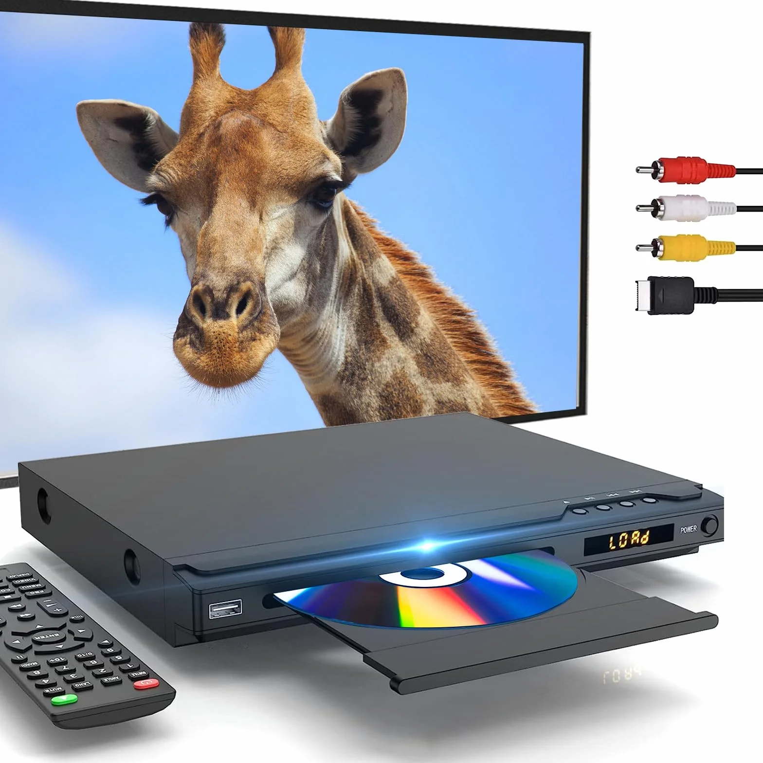 Odtwarzacz DVD 1080P HDMI z pilotem USB AV do telewizora