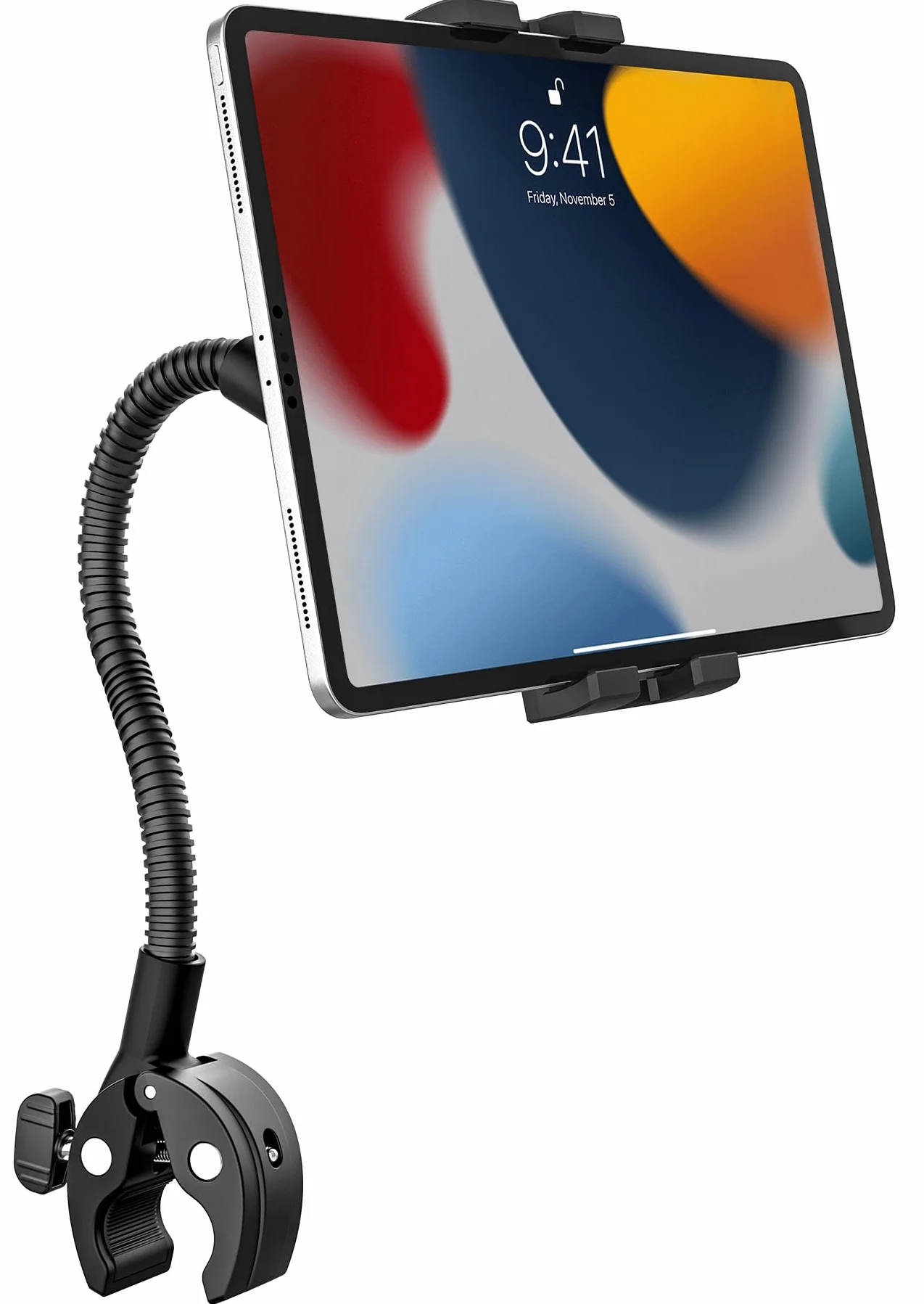 Uchwyt na tablet z łabędzią szyją elastyczne ramię aluminiowe do wózka roweru