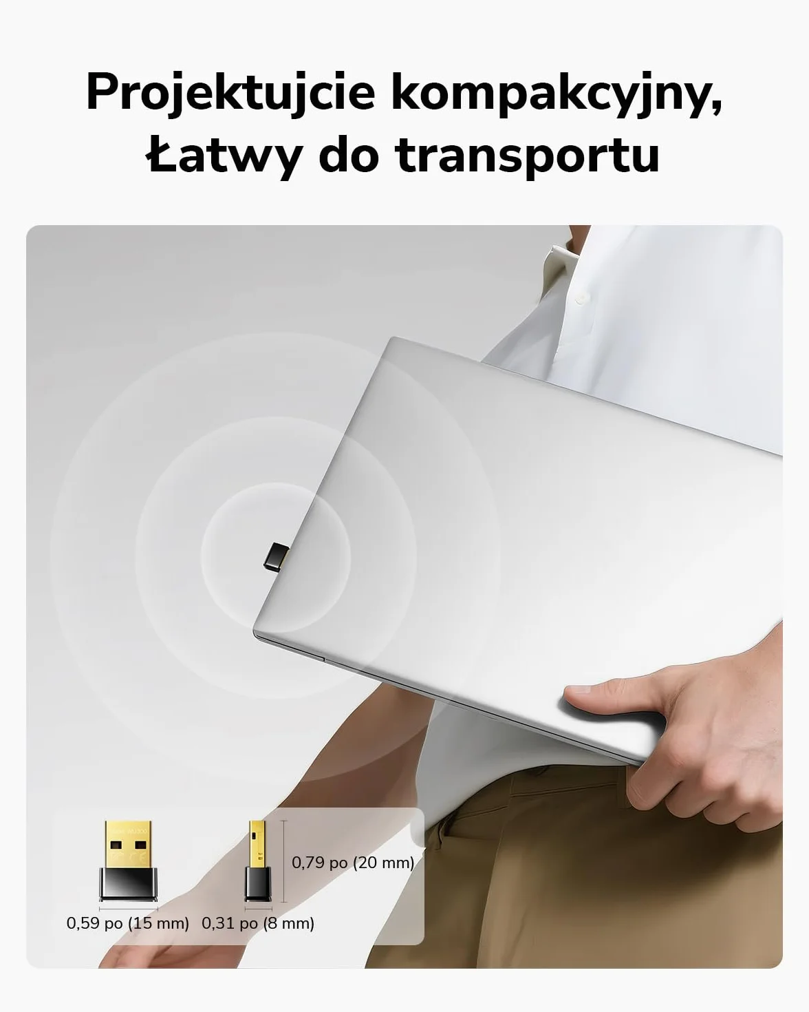 Cudy AX300 Adapter Wi-Fi 6 Nano USB, mini klucz sprzętowy 286 Mb/s, Plug & Play, USB 2.0, tryb hotspotu Soft AP, Windows 7/10/11, tylko 2.4 GHz, ultra kompaktowy 20 × 15 × 8 mm, WU300