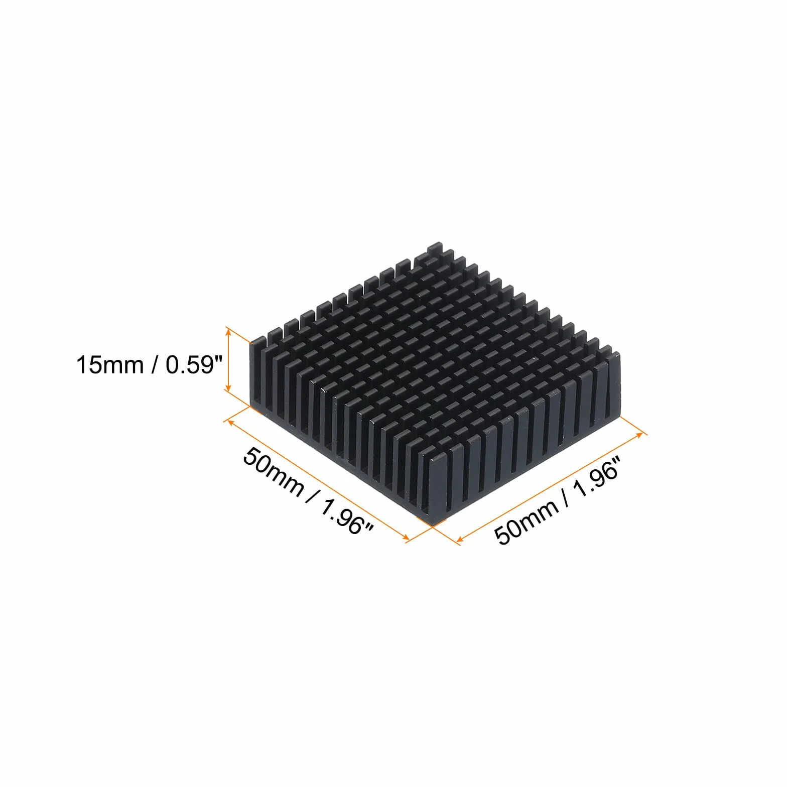 QUARKZMAN 1 szt. 50 x 50 x 15 mm radiator aluminiowy radiator chłodzący z termostatyczną niebieską naklejką na chip tranzystor procesora FET IC wzmacniacz czarny