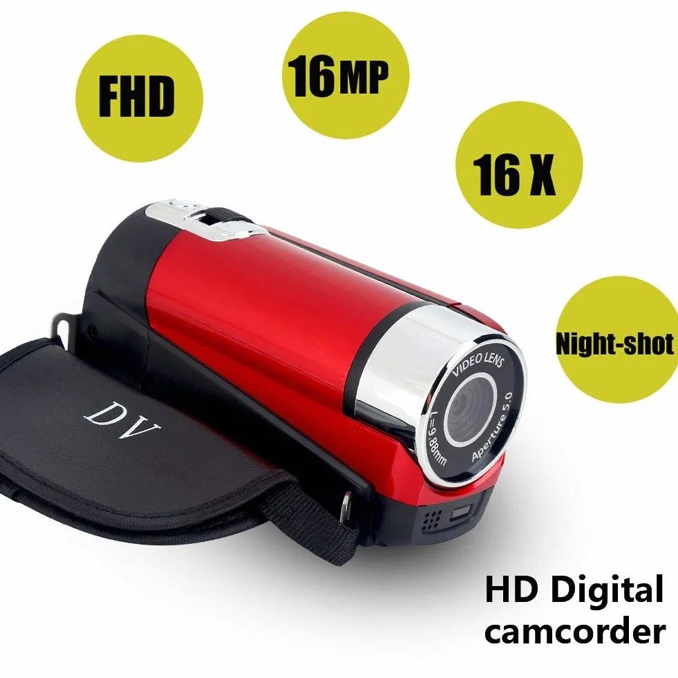 Cyfrowa kamera wideo Full HD 1080p 16x obracany ekran 270° DV 2,7 cala