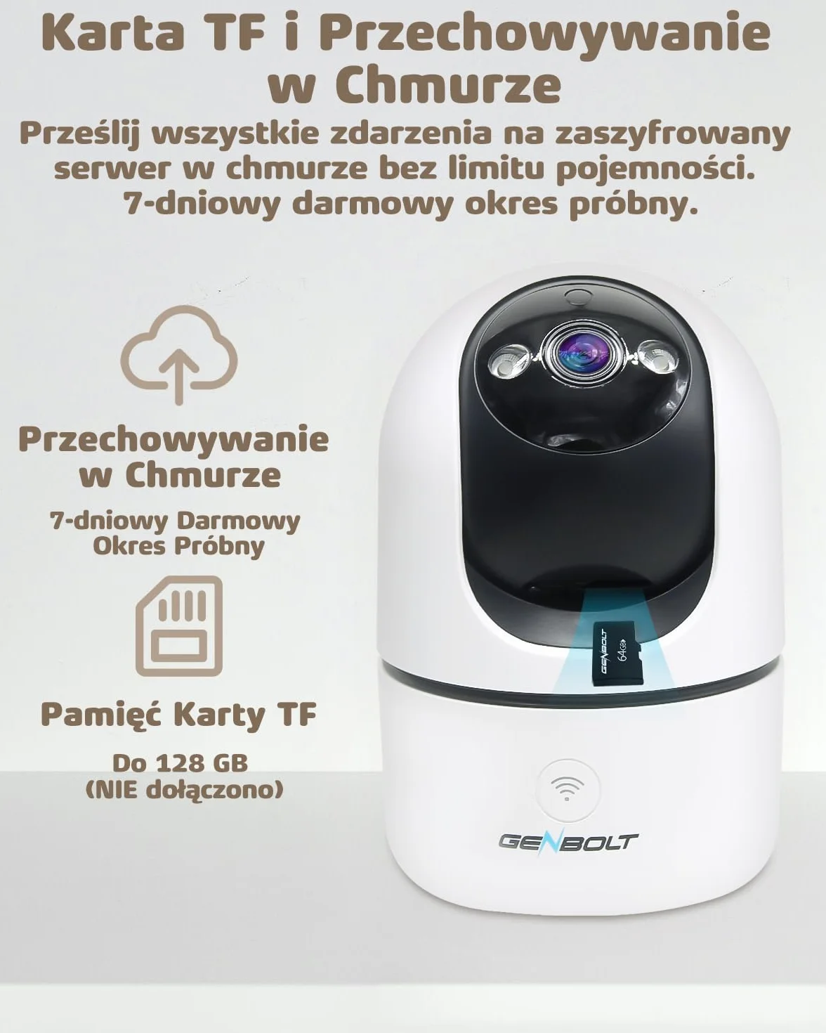Kamera Wewnętrzna WiFi IP CCTV z Wykrywaniem Humanoidów i Alarmem Dźwiękowym