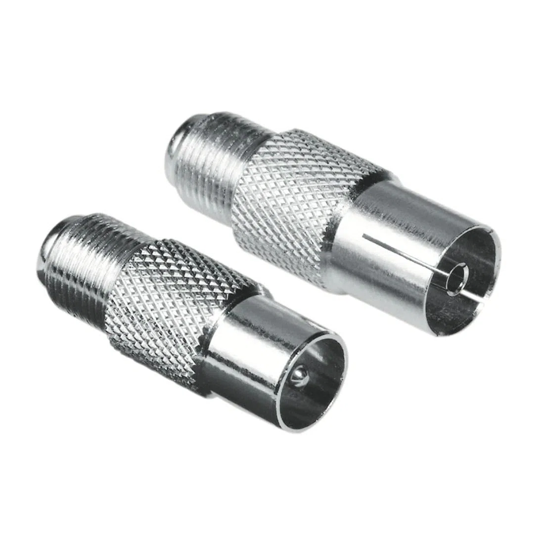 Hama Adapter SAT zestaw 2 szt. (złącze F na wtyczkę koncentryczną i złącze F na sprzęgło koncentryczne) (opakowanie bez frustracji Amazon)