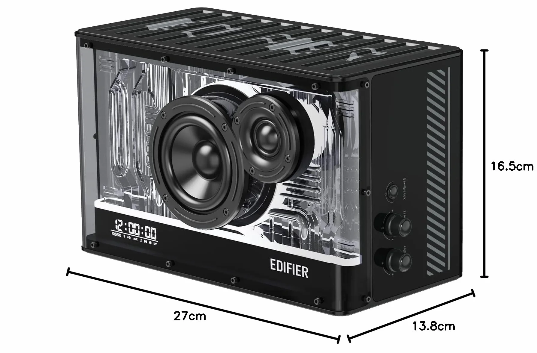 Edifier QD35 kompaktowy system głośników Bluetooth z efektami świetlnymi RGB, Bluetooth V5.3 i dwoma ultraszybkimi portami ładowania. Certyfikat Hi-Res Audio.