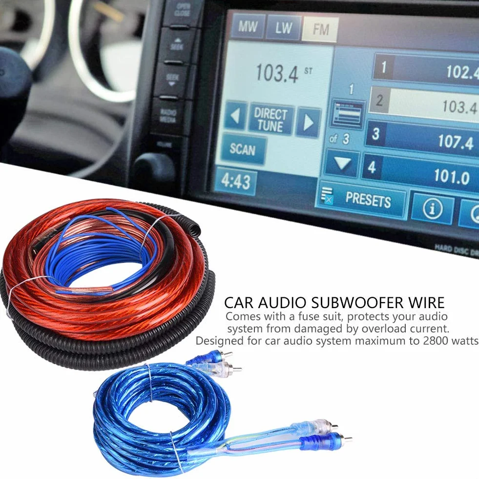 EBTOOLS Kabelkabelsatz, 2800 W 4 Guage Car Audio Subwoofer Verstärker Lautsprecher Installation Kabelkabelsatz Sicherungsanzug