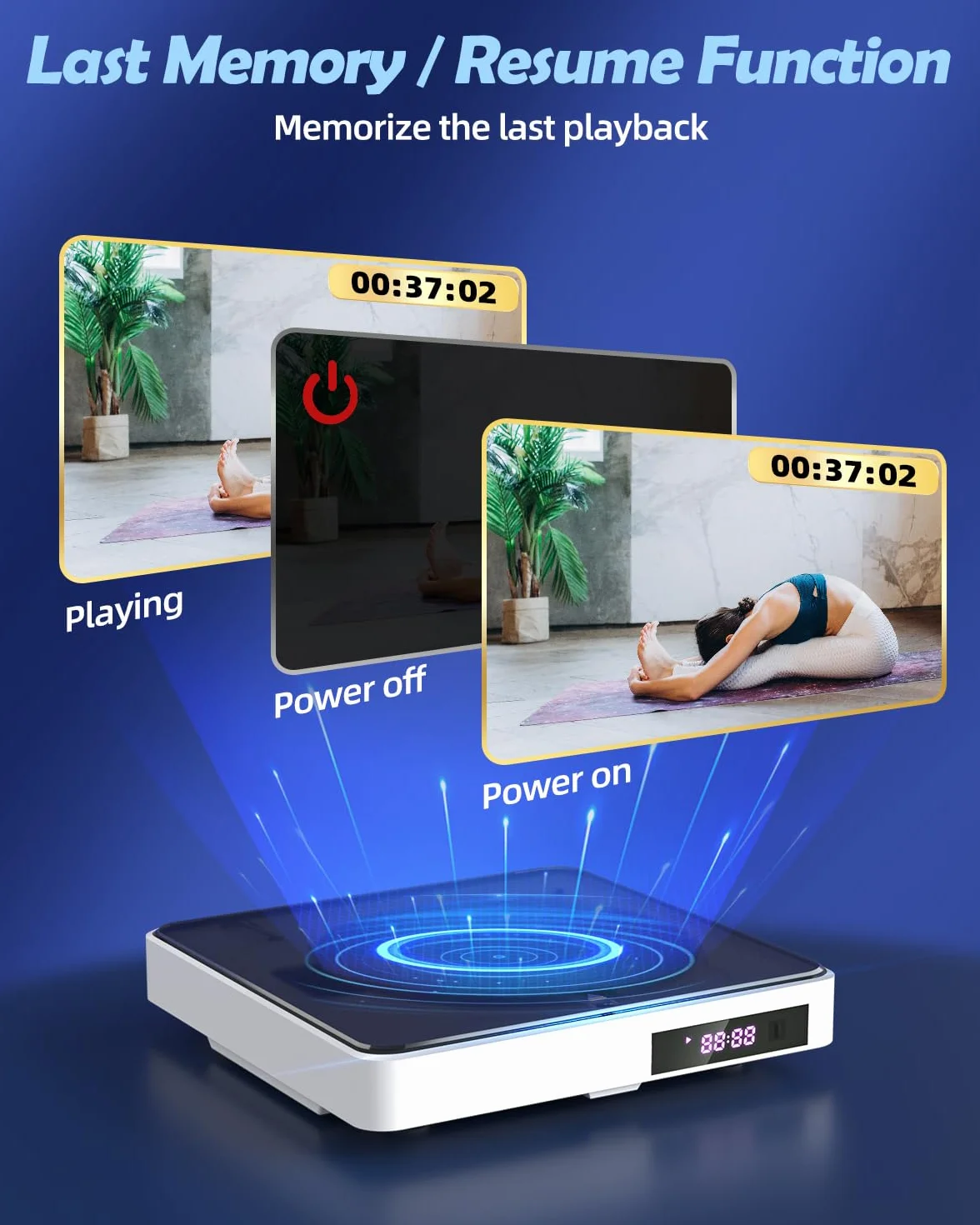 Arafuna Odtwarzacz DVD 1080P HDMI bez odtwarzacza DVD/CD do telewizorów ze wszystkimi regionami, PAL/NTSC, wejście USB, pilot zdalnego sterowania i kabel AV