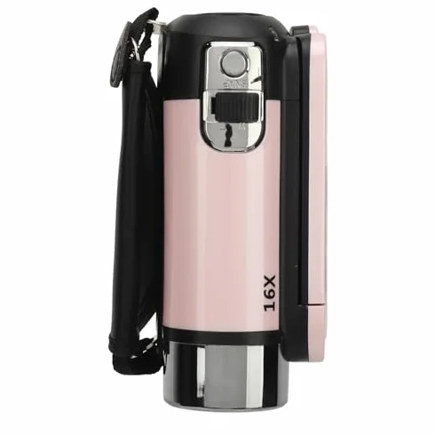 Cyfrowa Kamera Wideo 1080P 16 MP z Obrotowym Ekranem 2,4 Cala i 16-krotnym Zoomem (PINK)