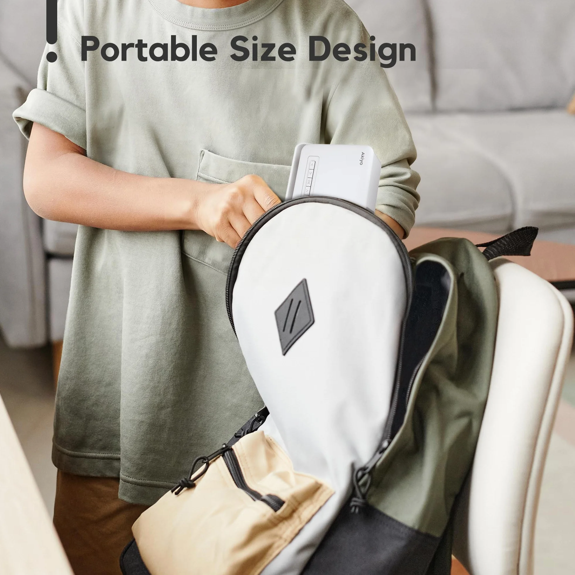 Mini Projector, AKIYO Portable Movie Projector for Outdoor, Support 1080P, ±15° Keystone, Max 120" Screen, for Kids, Young, Gift, Compatible with Smartphone, Computer, TV Stick, U Disk, Speaker