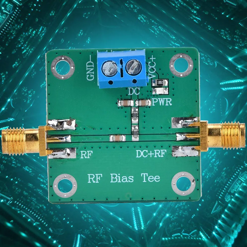 Aramox Bias Tee pasuje do aktywnego wzmacniacza szerokopasmowego anteny, 10-6000 MHz RF mikrofala HF Bias Tee DC Bias zasilacz