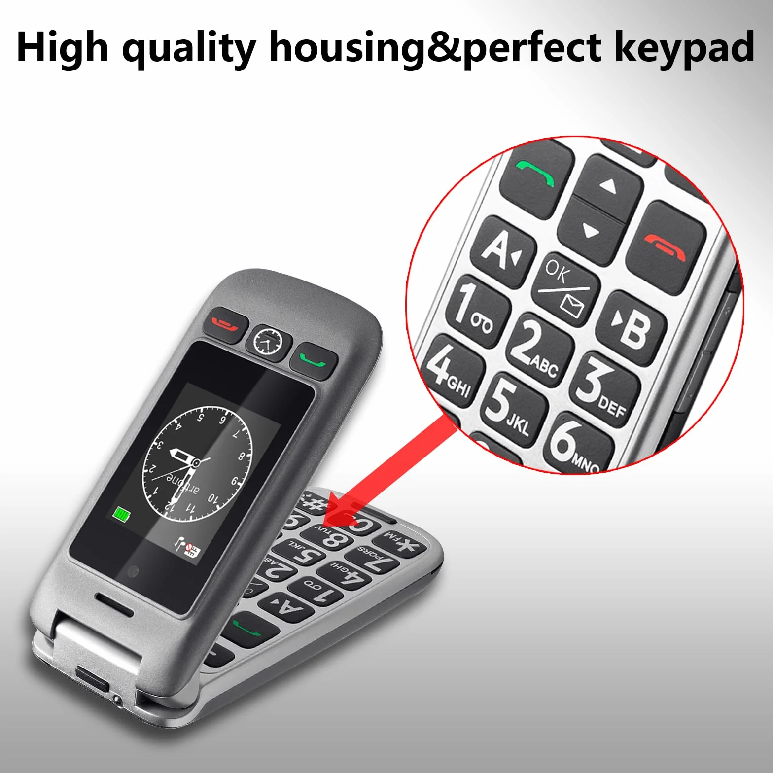 artfone G6 4G telefon komórkowy dla seniorów telefon z klapką Bez umowy丨duże klawisze telefon komórkowy丨przycisk SOS awaryjny丨stacja ładująca丨głośnik丨wybieranie krótkie丨telefon dla seniorów丨USB-C丨