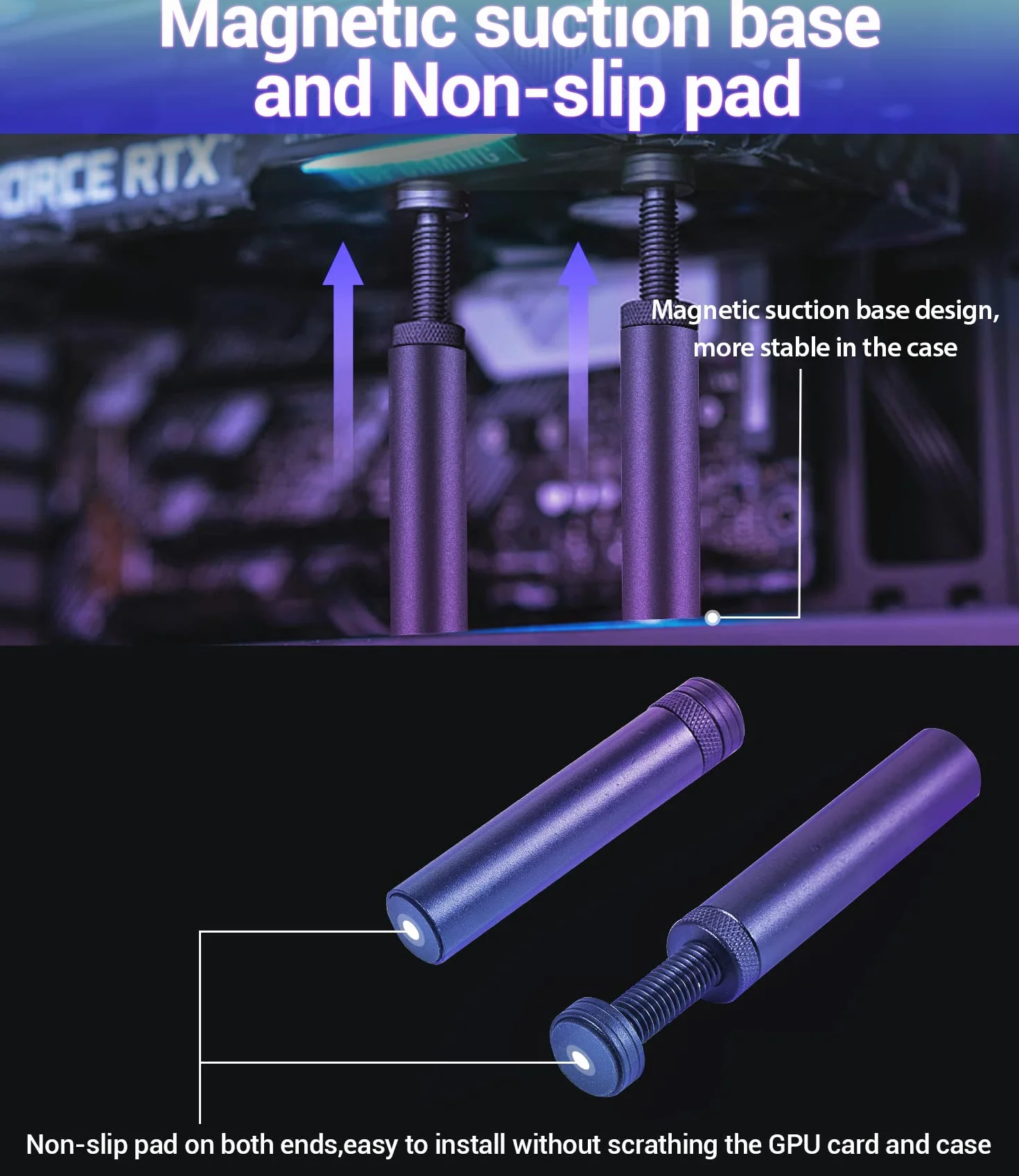 GPU Support Bracket, Wspornik GPU karty graficznej, Uchwyt karty graficznej, Uchwyt stojaka GPU, L(70mm-120mm)