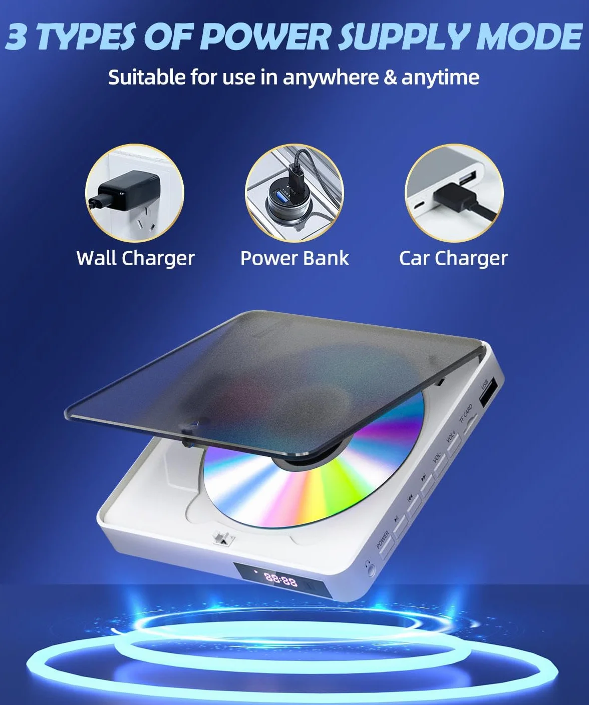 Arafuna Odtwarzacz DVD 1080P HDMI bez odtwarzacza DVD/CD do telewizorów ze wszystkimi regionami, PAL/NTSC, wejście USB, pilot zdalnego sterowania i kabel AV