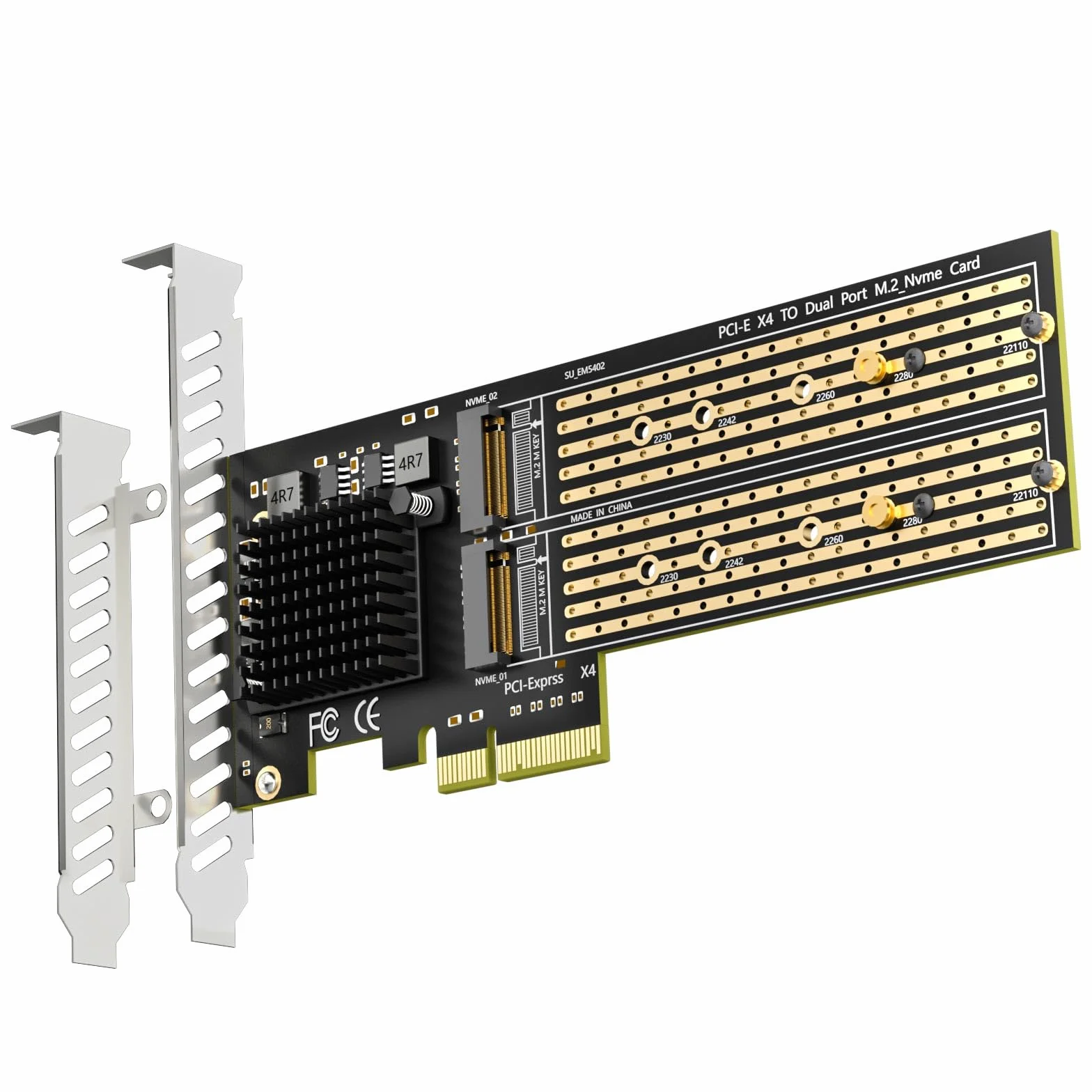 GLOTRENDS PA20 Dual Adapter M.2 NVMe na PCIe 3.0 x4 z funkcją rozgałęzienia PCIe, konfiguracja programowego RAID M.2 NVMe, obsługuje 22110/2280
