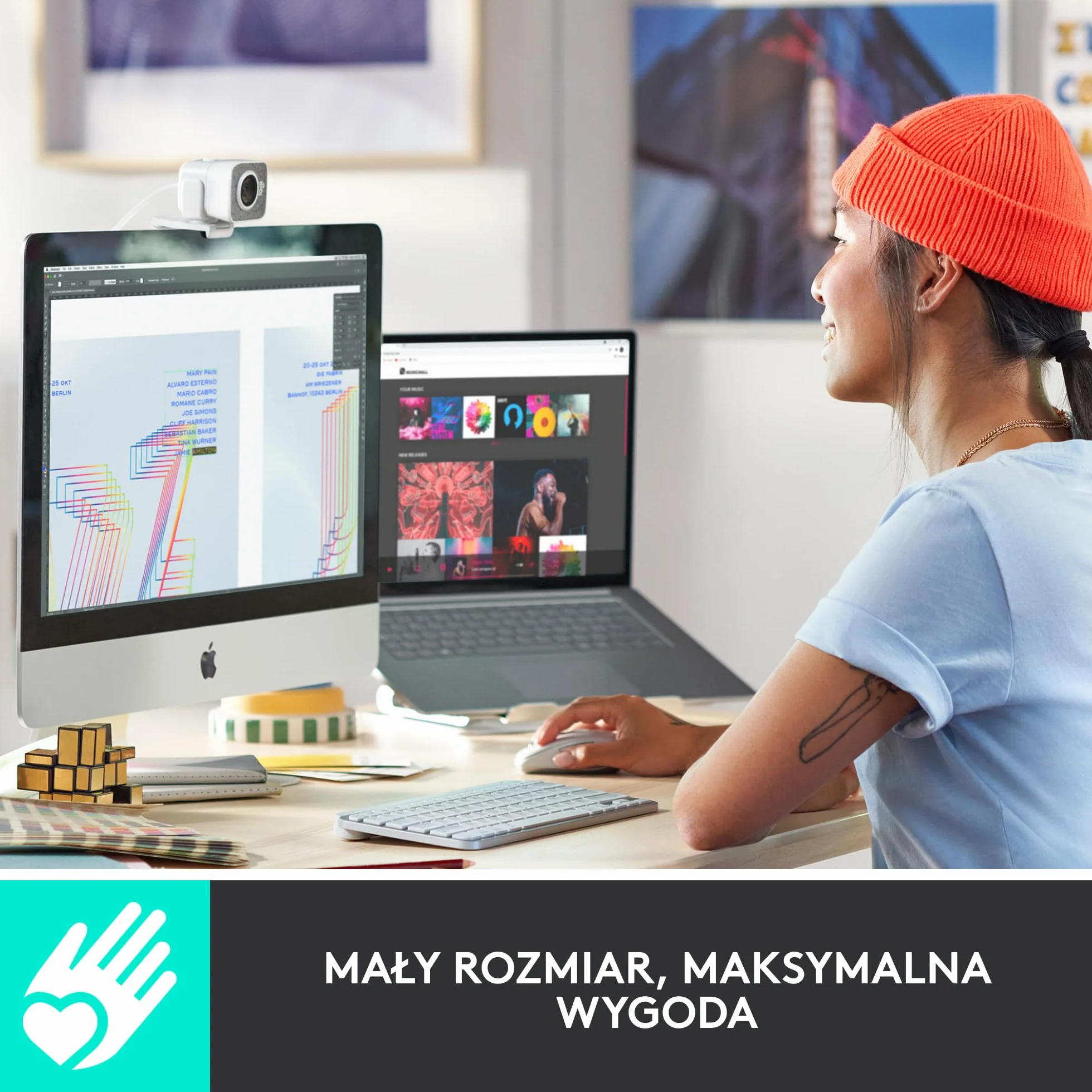 Logitech MX Keys Mini for Mac Mała klawiatura bezprzewodowa Bluetooth podświetlane klawisze USB-C Jasnoszary