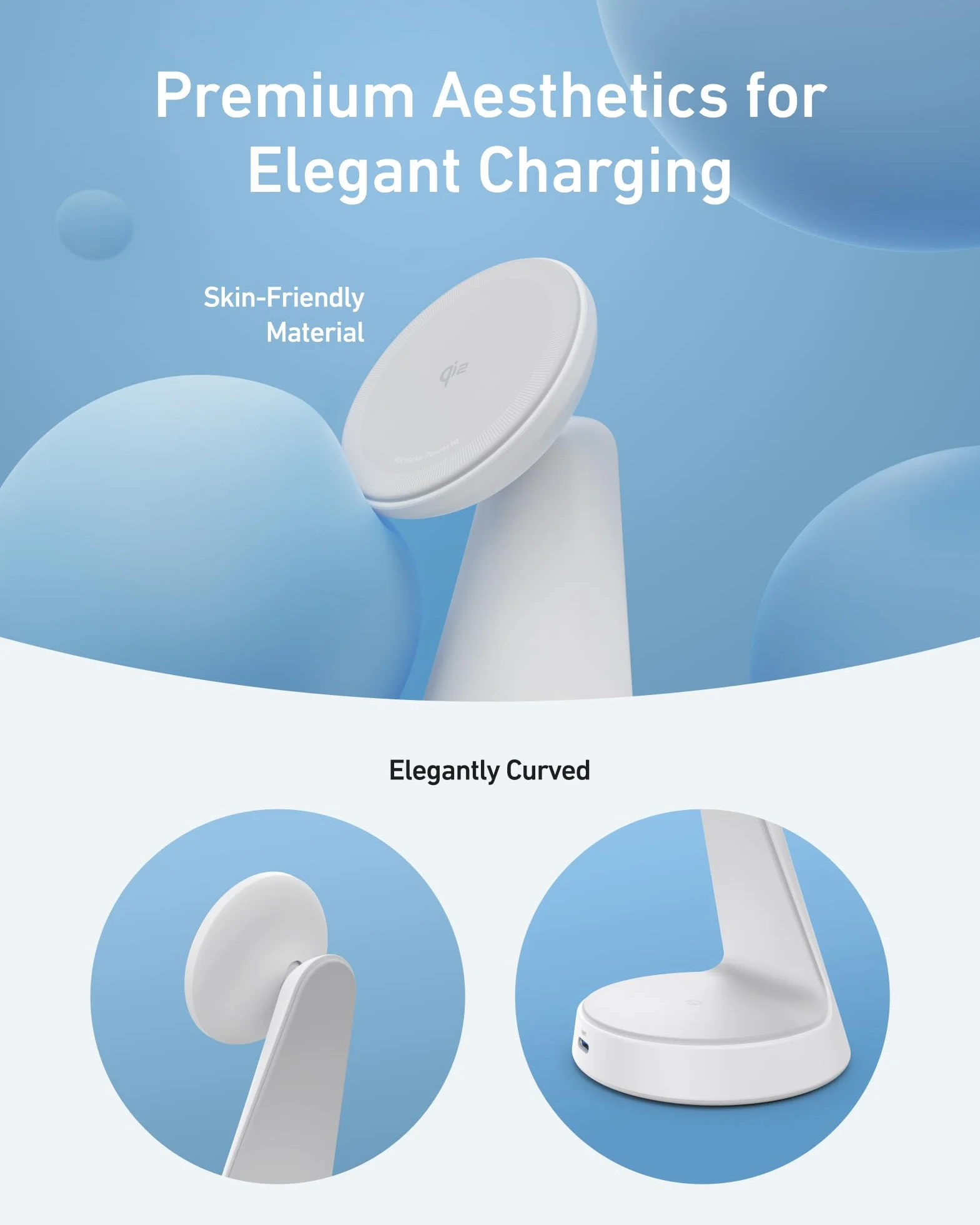 Ładowarka Anker MagGo MagSafe kompatybilna z 2 w 1, certyfikat Qi2, podstawka do szybkiego ładowania 15 W, regulowana i stabilna, do iPhone'ów 16/15/14/13/12, AirPods Pro i innych (bez zasilacza)