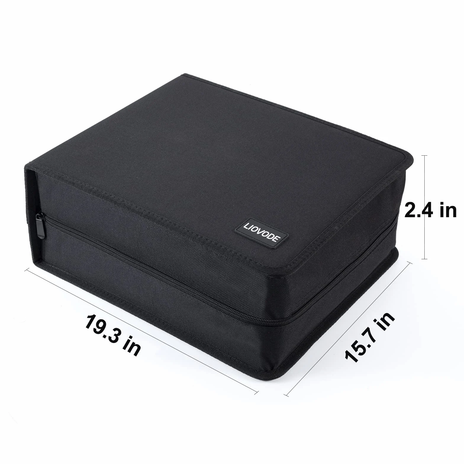 LIOVODE Etui na DVD 200 DVD i 100 broszur, przechowywanie płyt CD, organizer na media, czarny portfel do domu i samochodu