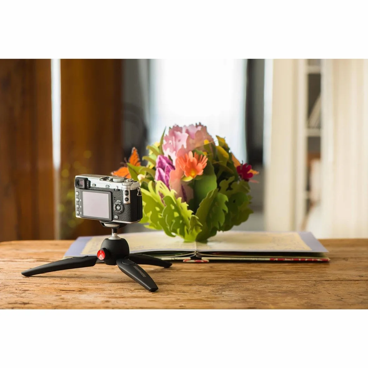 Manfrotto PIXI EVO 2 Częściowy Mini Statyw do Aparatów Bezlusterkowych, Czarny, 1 Sztuka