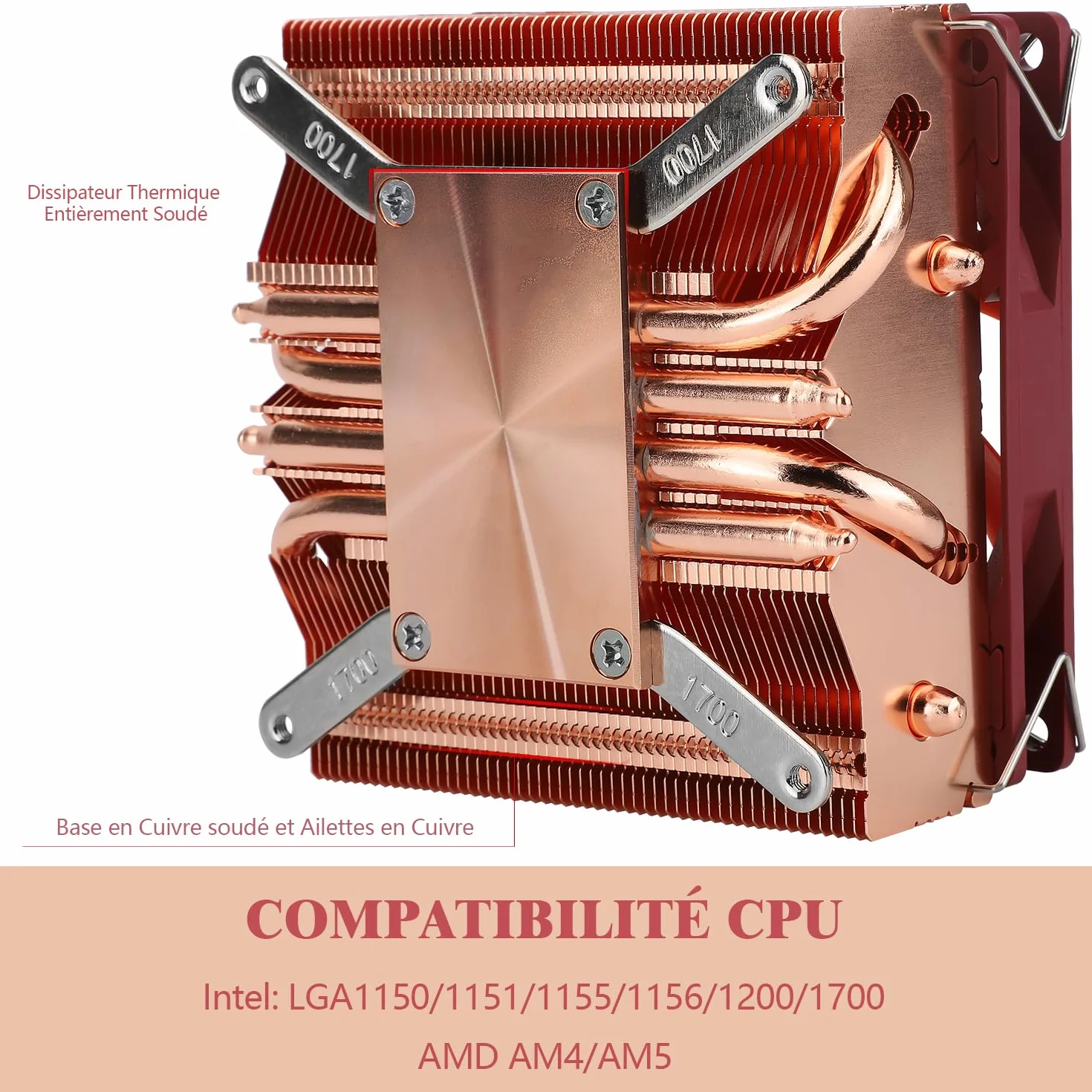 TR AXP90-X53 Chłodnica powietrza do procesora ITX 53 mm PWM TL-9015R AGHP AMD AM4 AM5 Intel 1700/1150/1151/1155/1156/1200 czysta Miedź