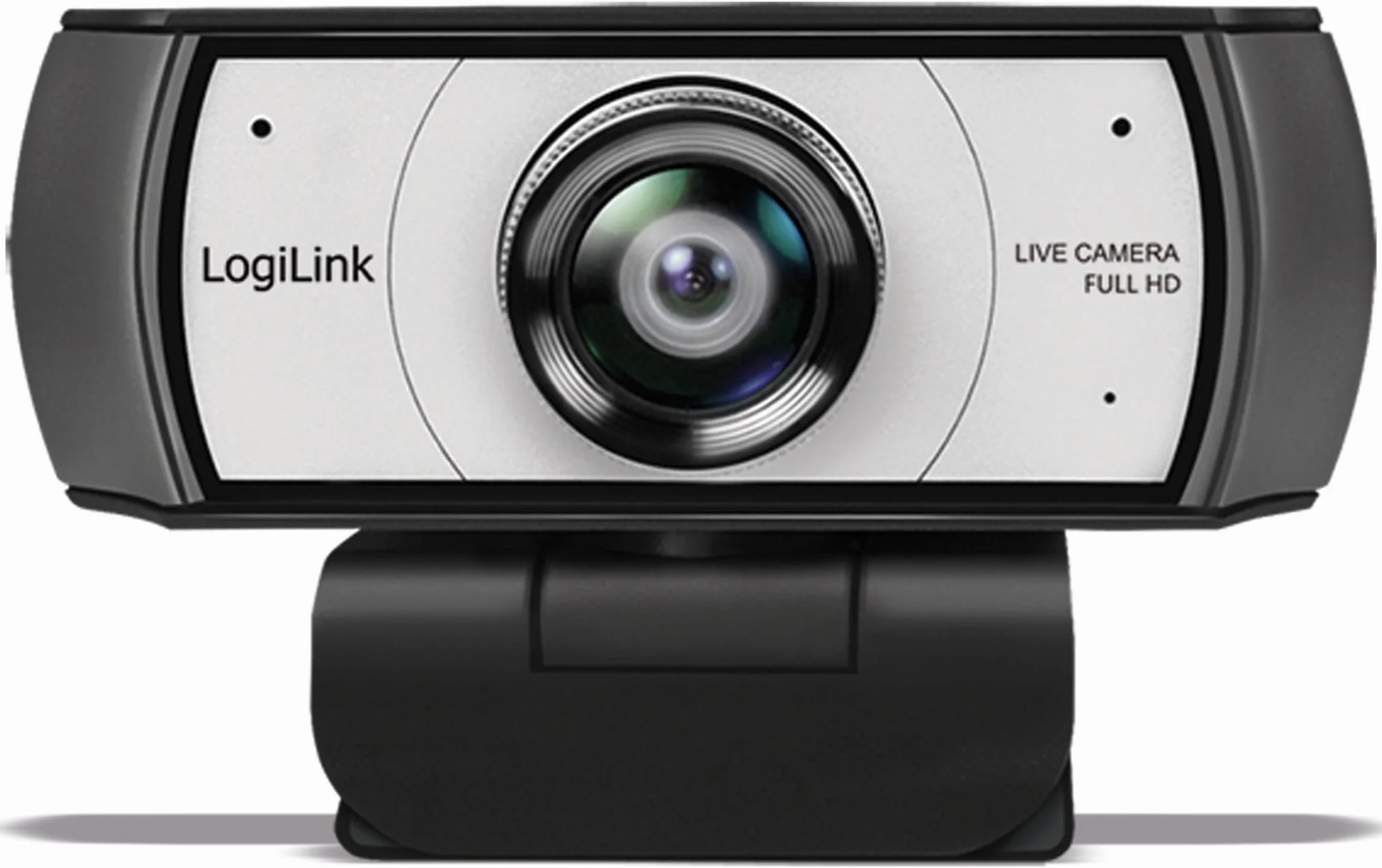 LogiLink UA0377 - kamera internetowa HD USB, obiektyw szerokokątny 120°, podwójny mikrofon z redukcją szumów, ręczna regulacja ostrości, do wideokonferencji i streamingu na żywo, czarna
