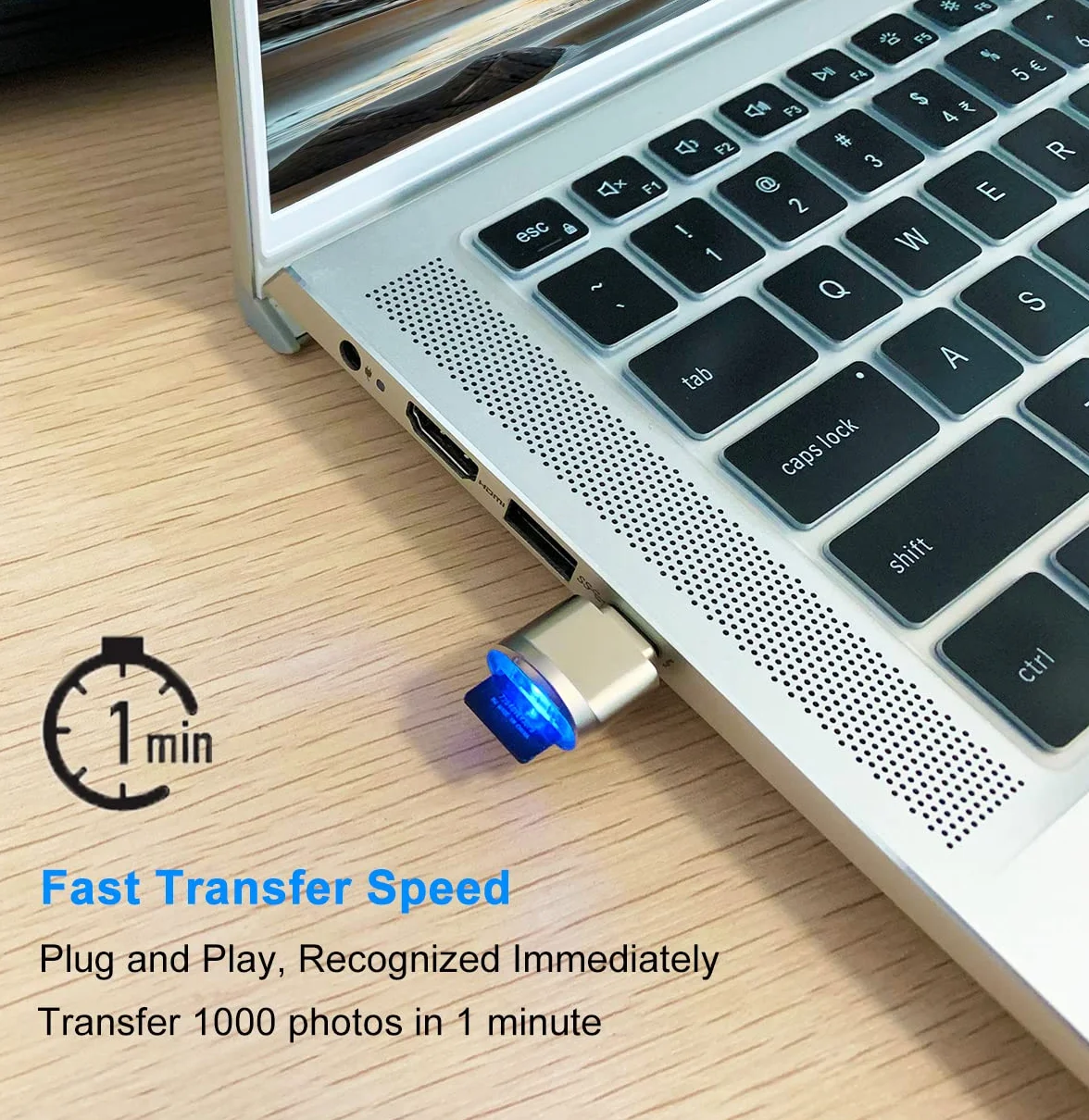 Czytnik kart Micro SD, Czytnik kart USB C na SD, Mepsies Czytnik kart pamięci TF typu C z Adapterem USB C na USB, Kompatybilny z Laptopami, MacBook, iPhone 17/16/15, iPad, Samsung Galaxy i nie tylko