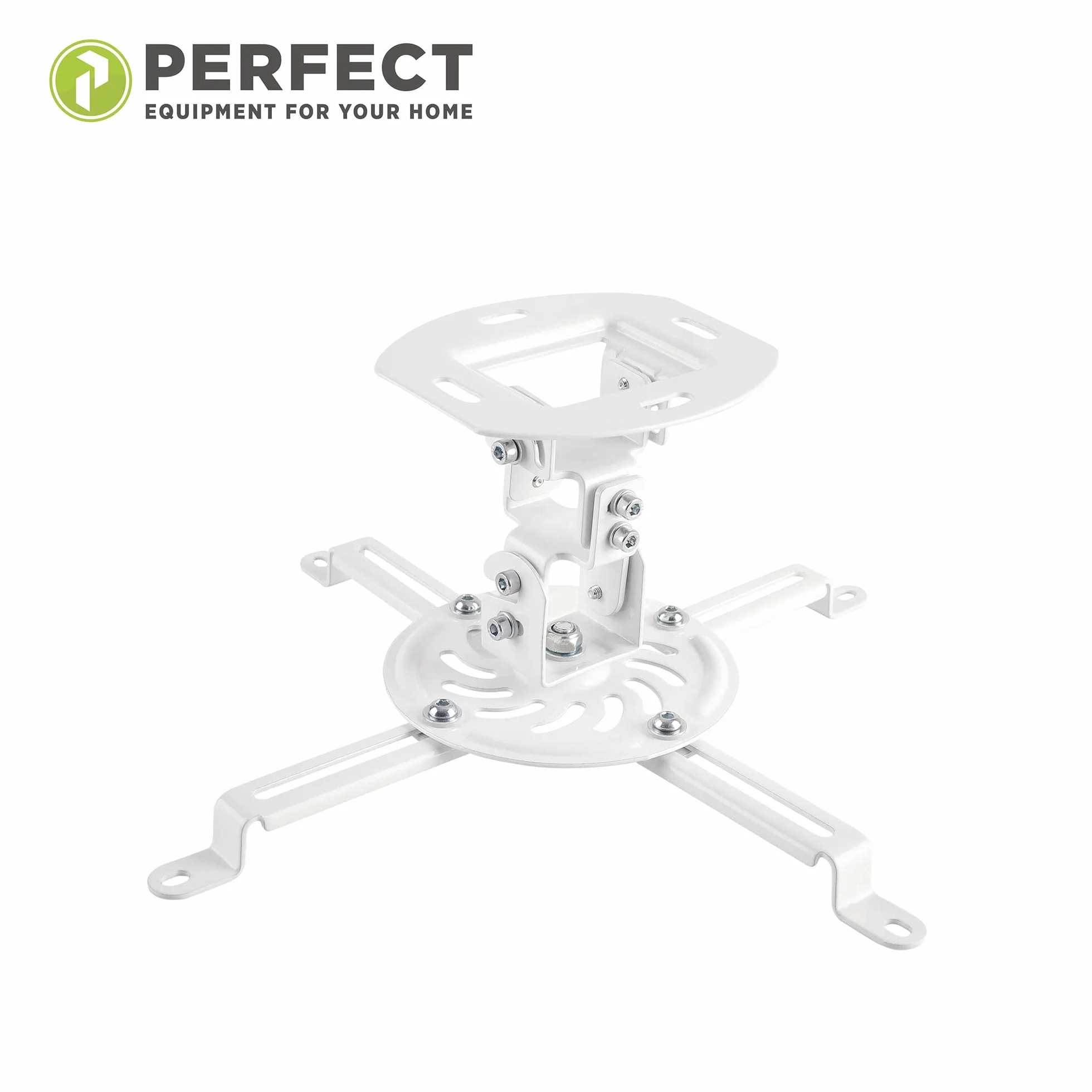 Idealny uchwyt do projektora, pochylony -15°/+15°, wychylny o 360°, obracany o 360°, odstęp od sufitu 15 cm, nośność maks. 13,5 kg, biały