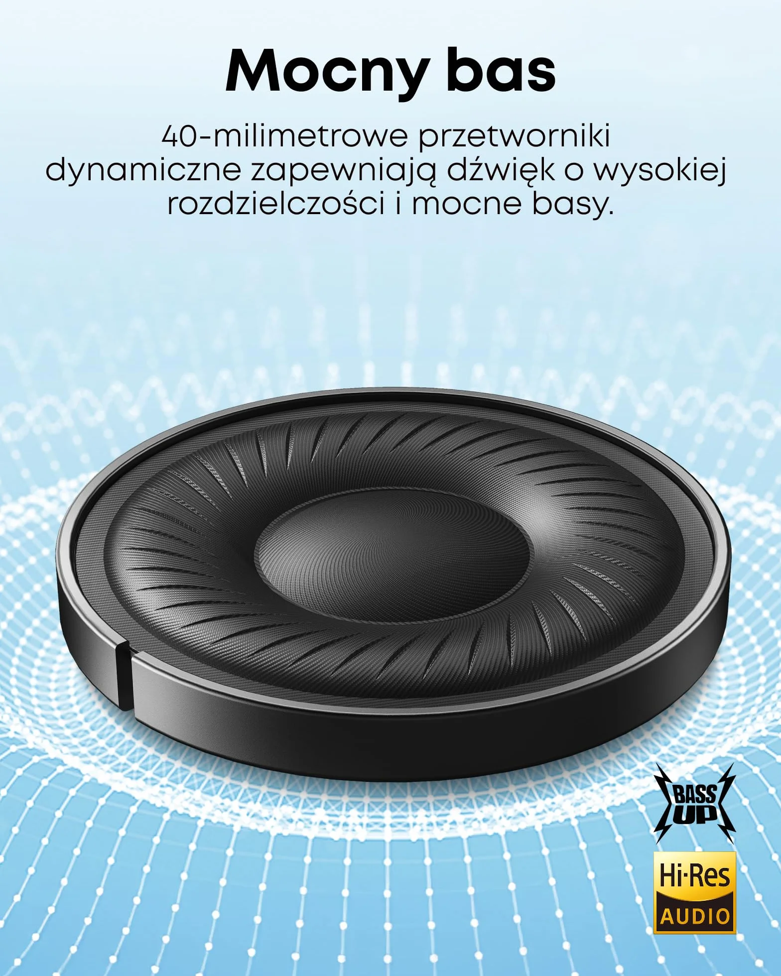 Słuchawki hybrydowe Soundcore by Anker Q20i z aktywną redukcją szumów, bezprzewodowe nauszne Bluetooth, 40-godzinny czas odtwarzania ANC, dźwięk o wysokiej rozdzielczości, mocny bas, możliwość persona