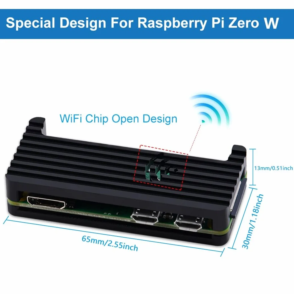 GeeekPi Zestaw startowy dla Raspberry Pi Zero W, z obudową RPi Zero W, karta SD 64GB, zasilacz, nagłówek 20Pin, adapter Micro USB do OTG, kabel HDMI, adapter HDMI, kabel przełącznik i 4 porty USB Hub