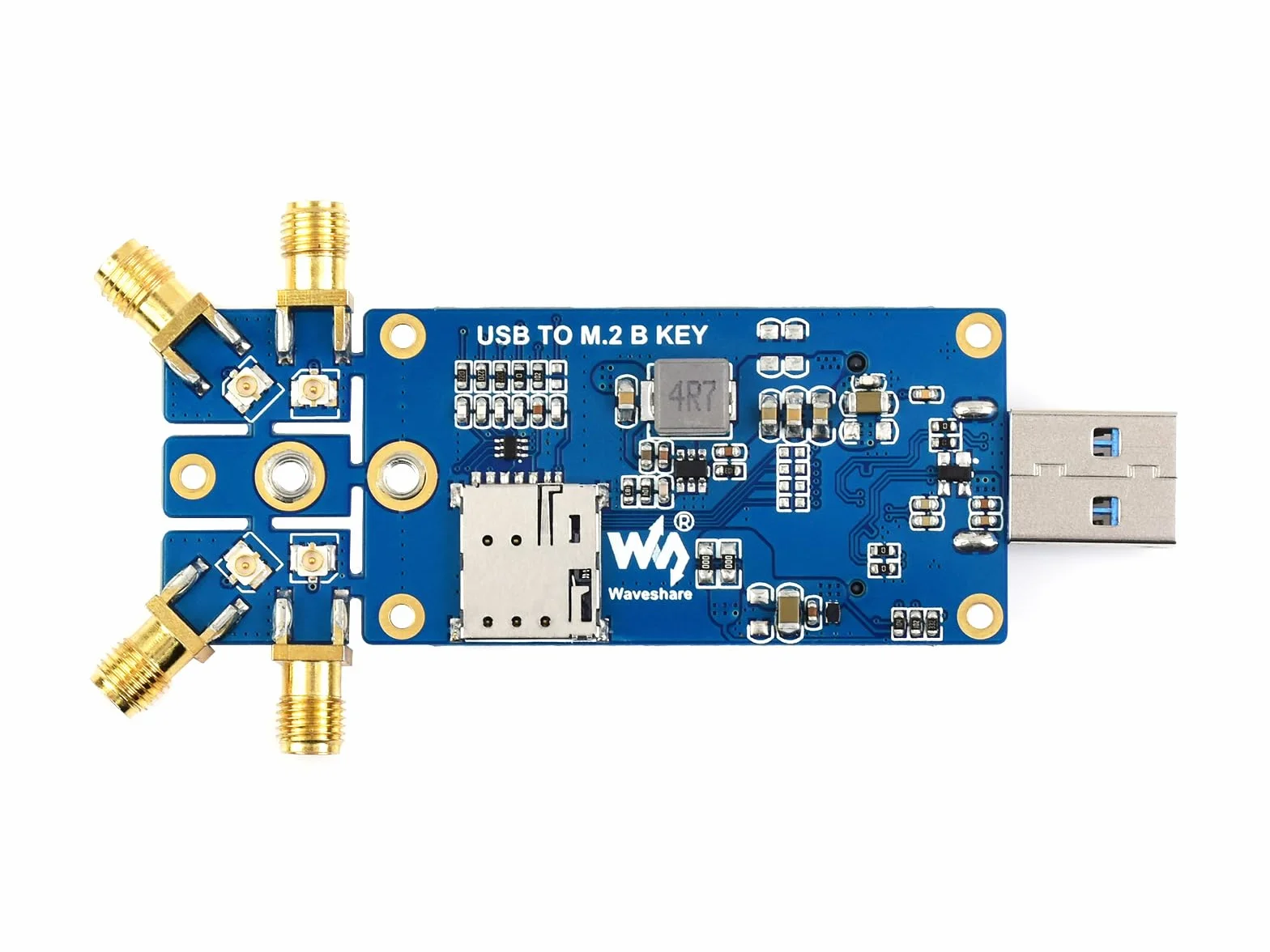 Waveshare USB TO M.2 B KEY Driver Board Module for M.2 Interface 4G/5G Module(NOT Included), With 4x Antennas,USB 3.1 Port for Raspberry Pi/PC/Jetson Nano Motherboard to Achieve High Speed 5G Network