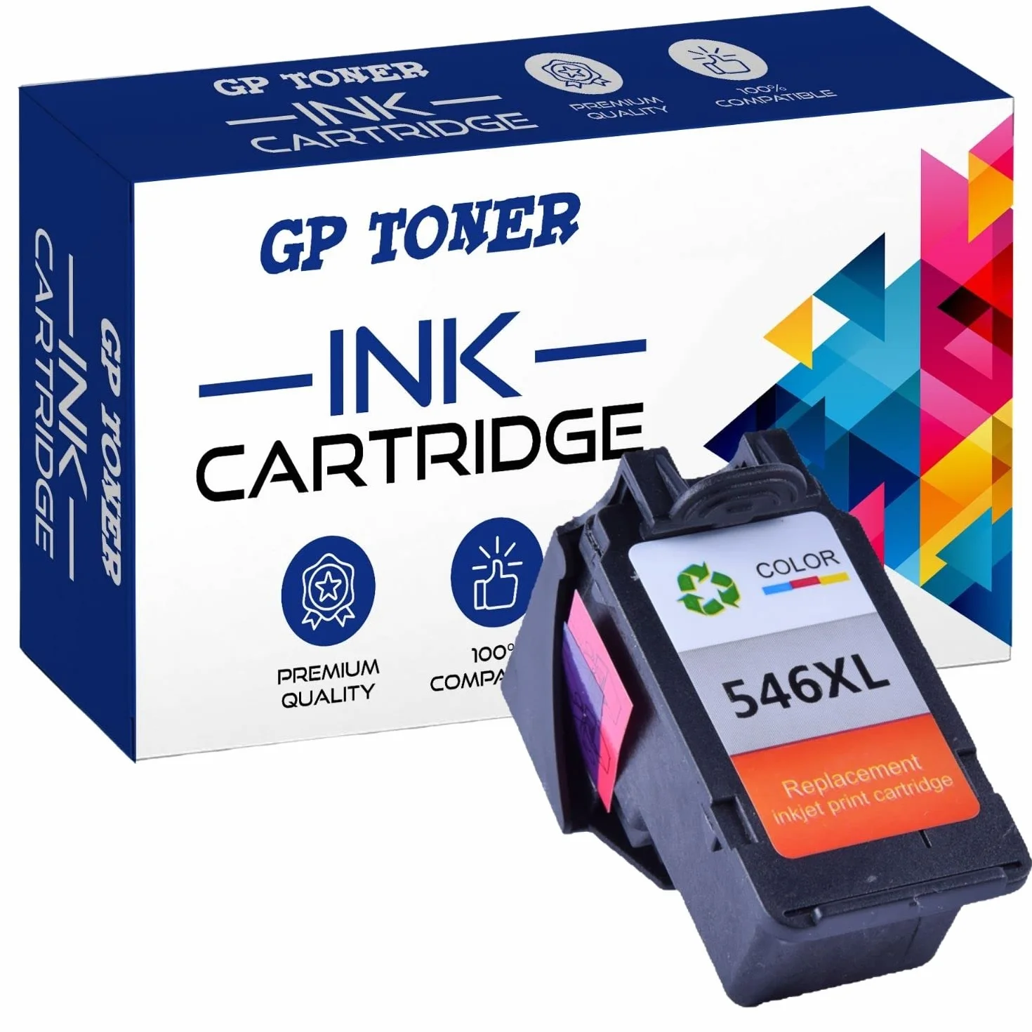GP TONER Tusz zamiennik do Canon PG-545XL CL-546XL do Pixma MX494 MX495 MG2450 MG2550 MG2550S MG2555 MG2555S iP2850 MG2950 MG3050 TS3150 TR4550 (CL-546XL Kolor)