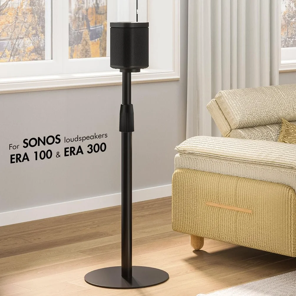 LogiLink BP0208 - stojak na głośniki do SONOS ERA 100 & 300, wysokość: 682-1068 mm, maks. 5 kg, czarny