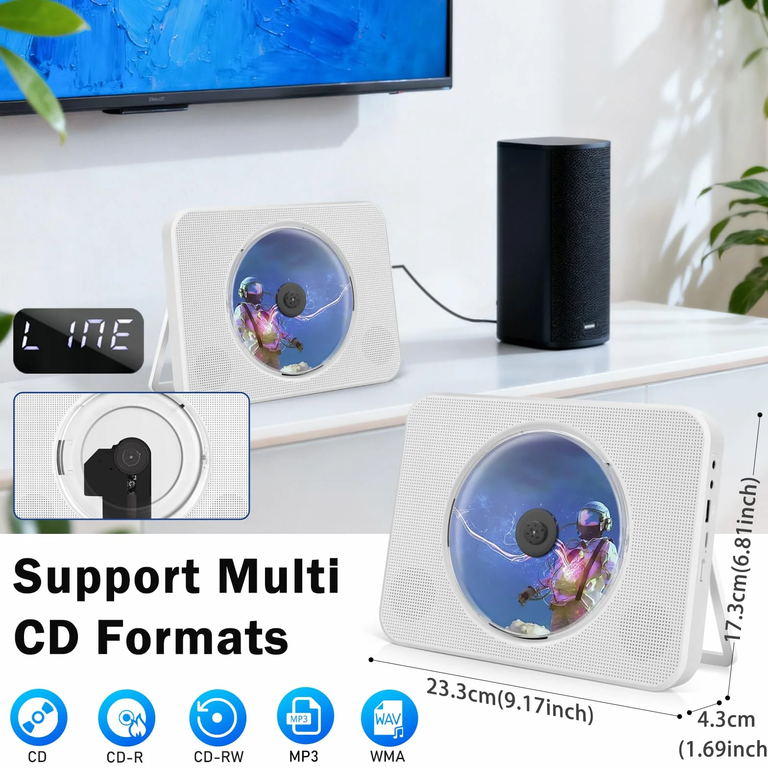 Przenośny odtwarzacz CD Bluetooth z radiem FM i USB