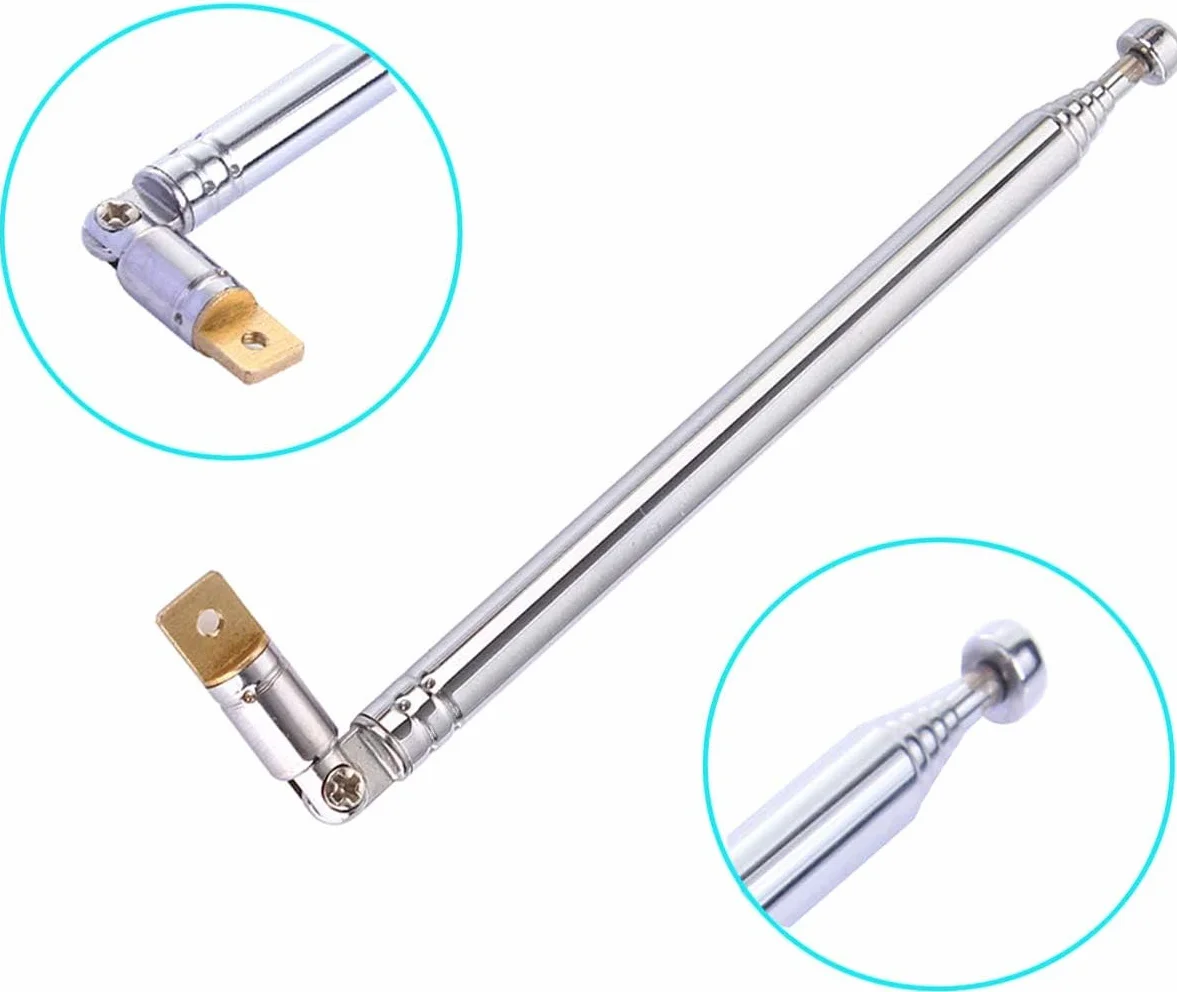 moinkerin 3-częściowa antena radiowa 76,5 cm antena teleskopowa ze stali nierdzewnej AM FM radio do radia telewizyjnego DAB FM/AM odbiór stereo